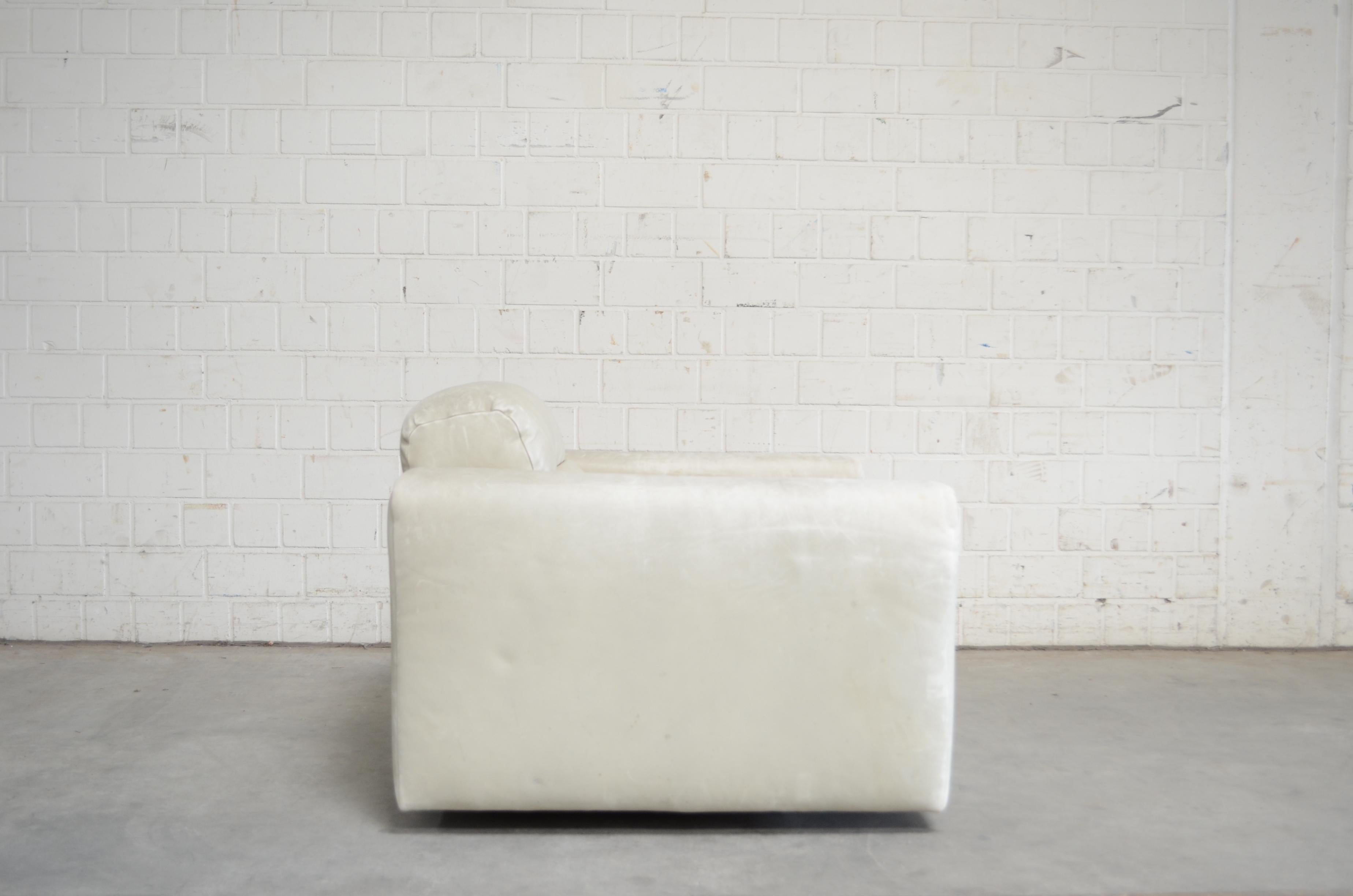 De Sede Leather Armchair DS 105 Ecru White For Sale 7