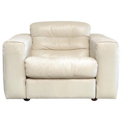 Vintage De Sede Leather Armchair DS 105 Ecru White