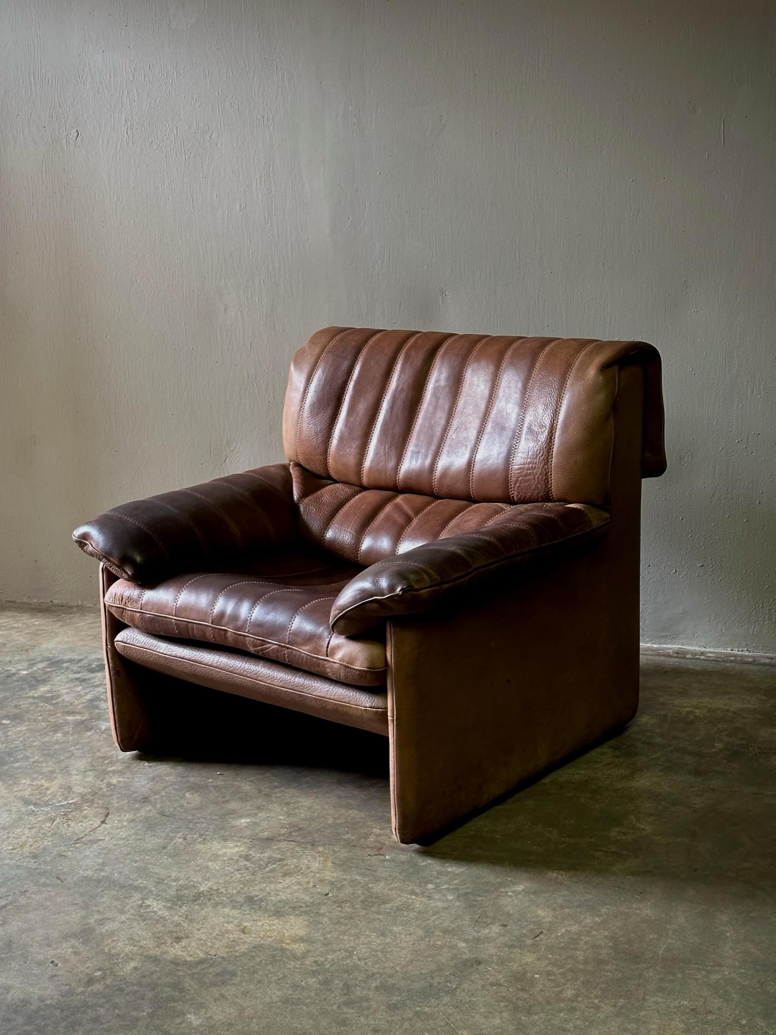 Swiss De Sede Leather Armchair For Sale