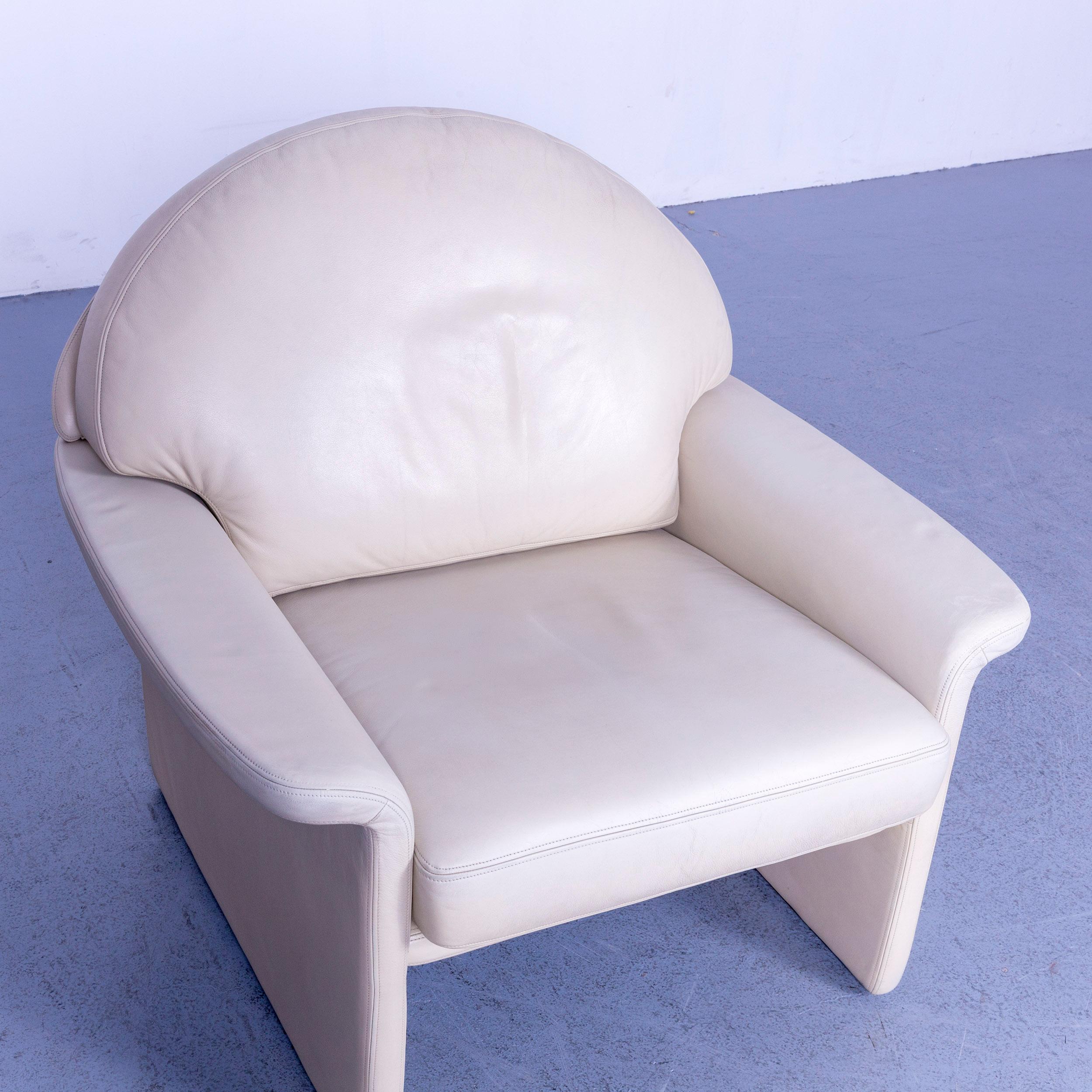 De Sede Leather Armchair Off-White One-Seat Chair For Sale 1
