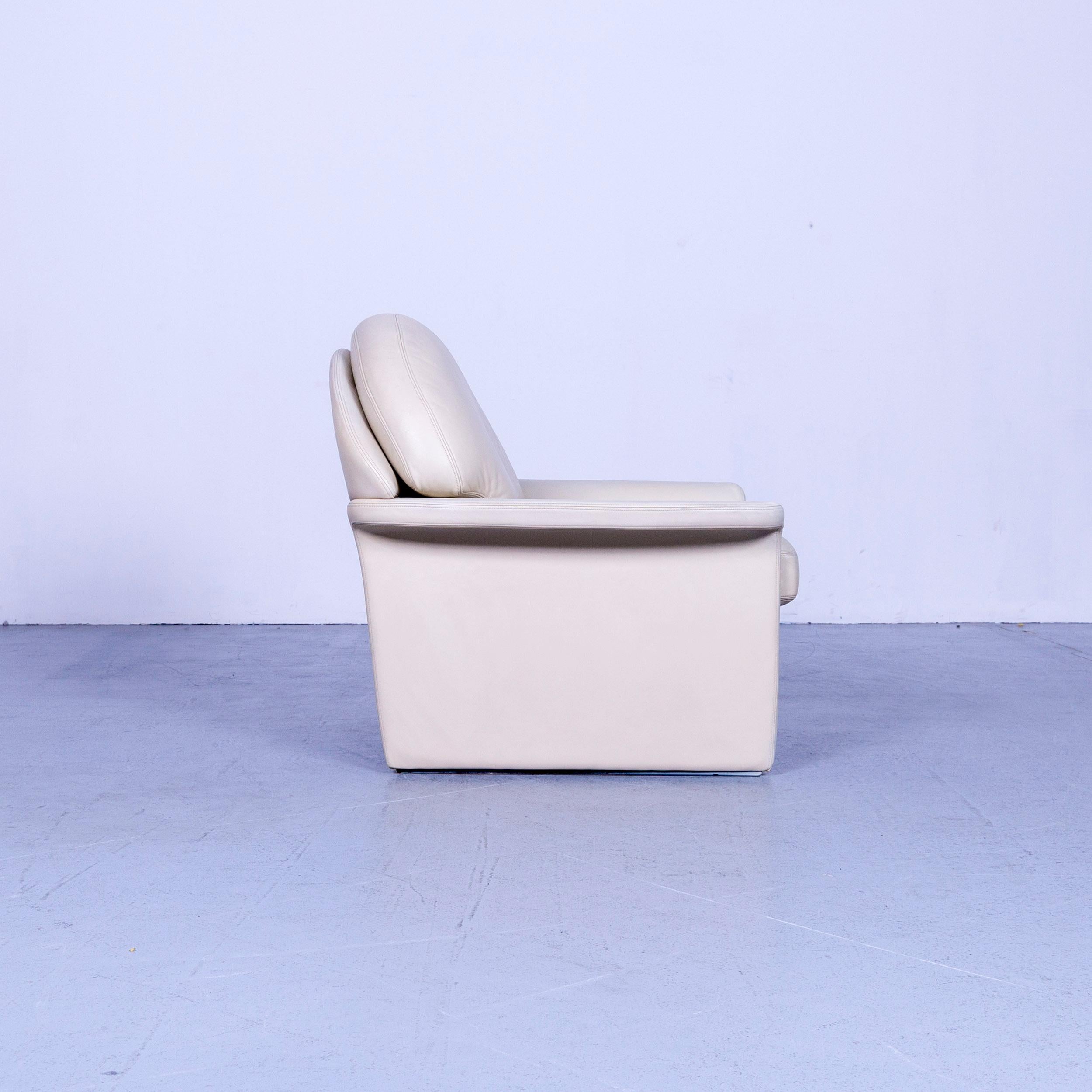 De Sede Leather Armchair Off-White One-Seat Chair For Sale 2