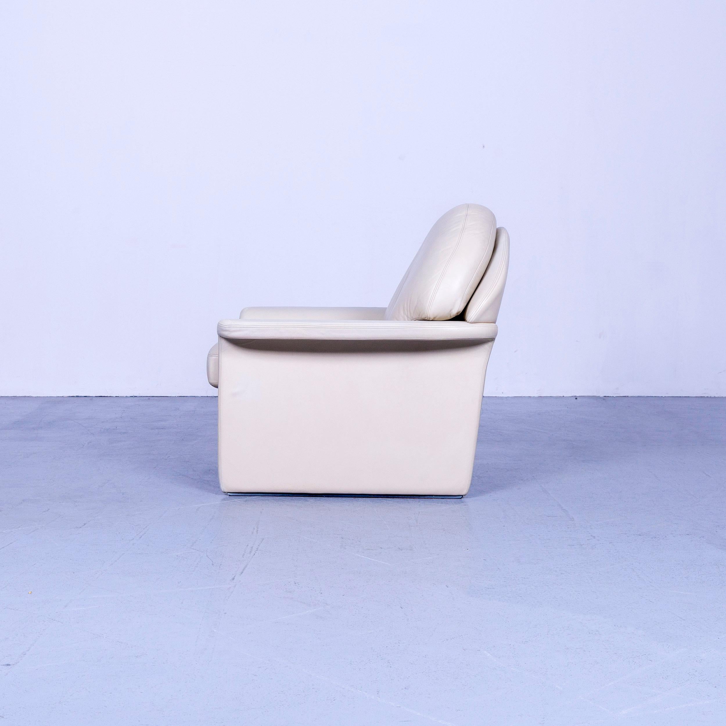 De Sede Leather Armchair Off-White One-Seat Chair For Sale 4
