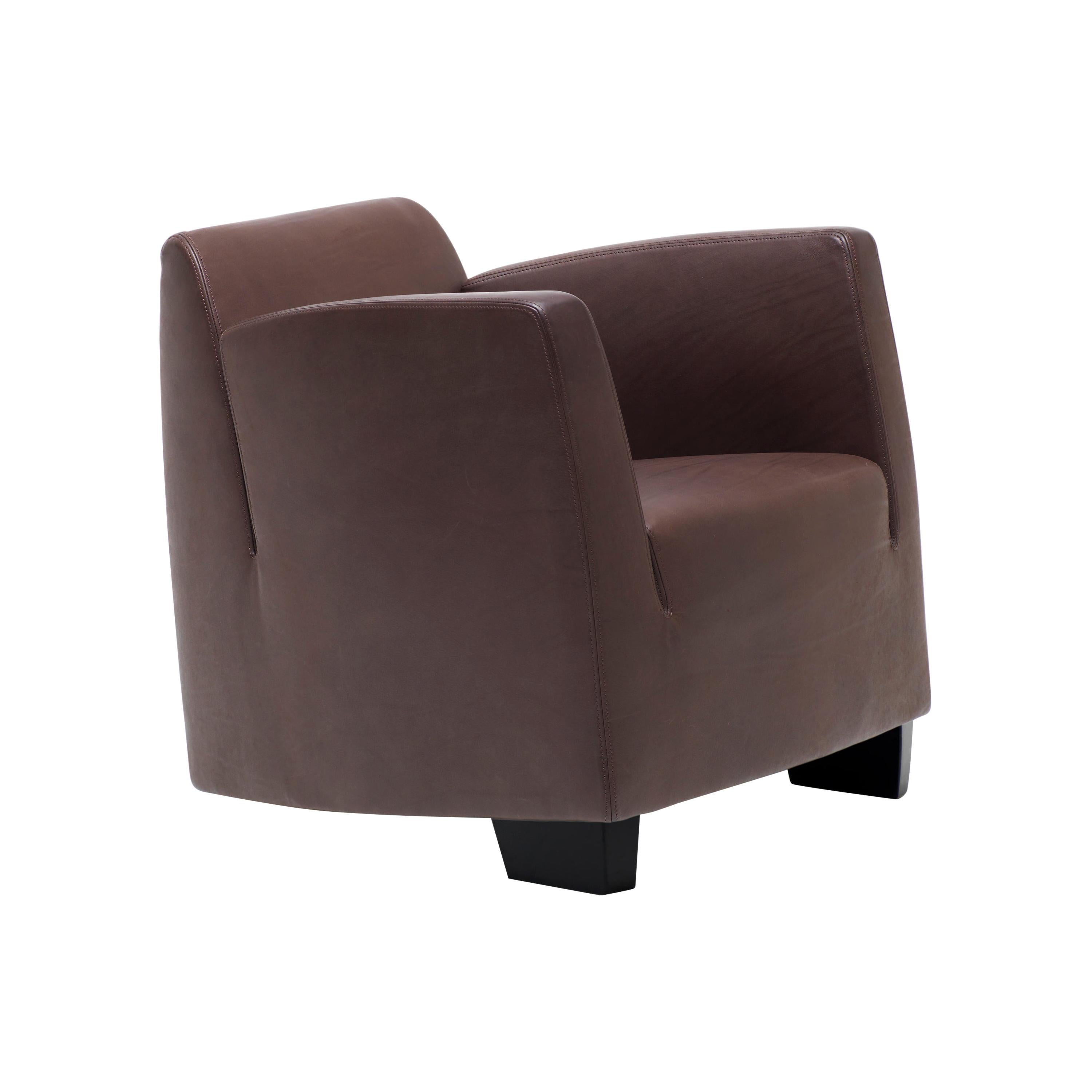 En vente : Brown (Cafe) Fauteuil club en cuir De Sede de Kurt Erni