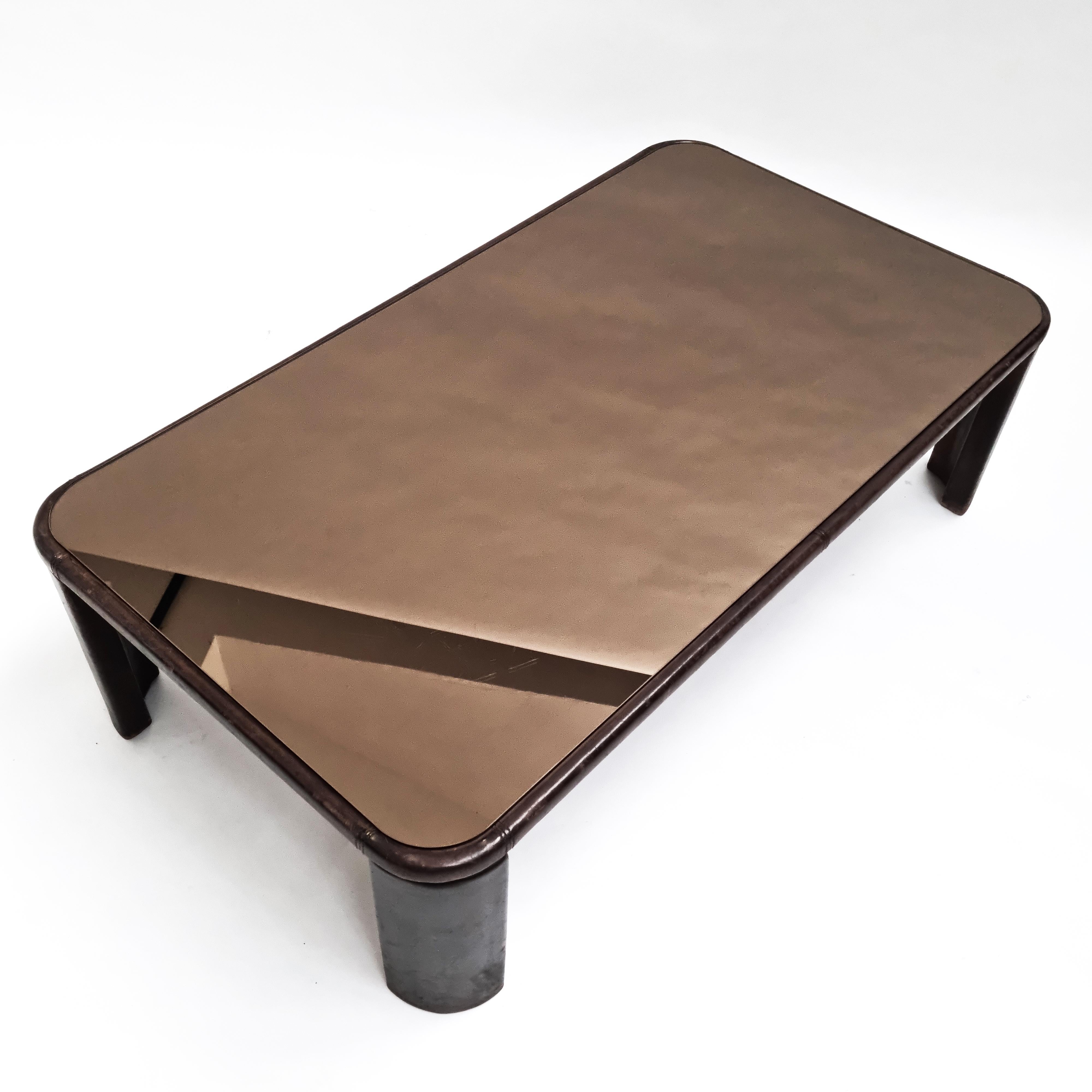 Late 20th Century De Sede Leather Coffee Table, Switzerland, 1970s For Sale