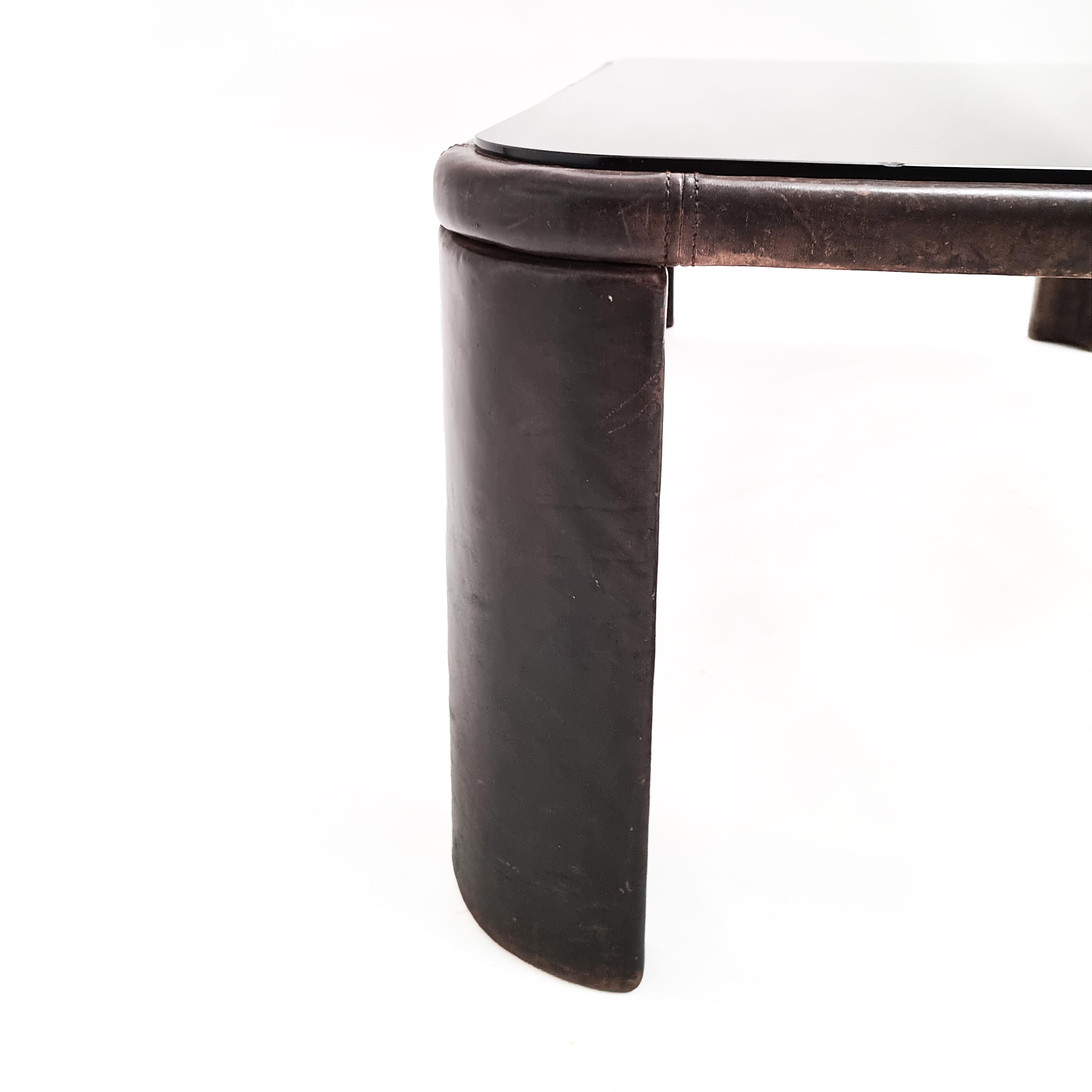 De Sede Leather Coffee Table, Switzerland, 1970s For Sale 2