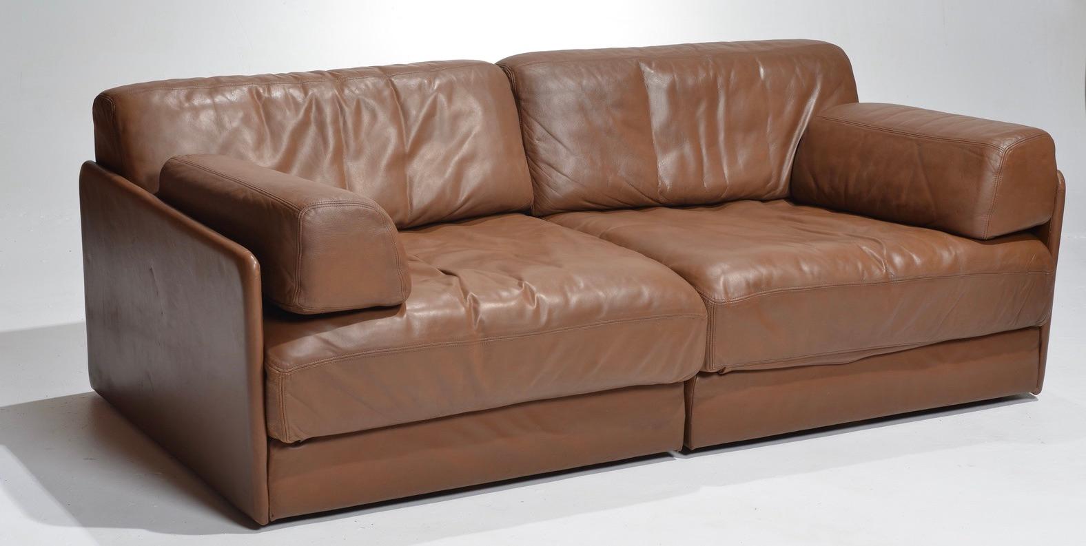 Swiss De Sede Leather Convertible Sofa Bed