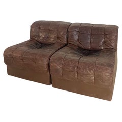 De Sede Leather DS11 Modular 2-seater Sofa 1960s Switzerland