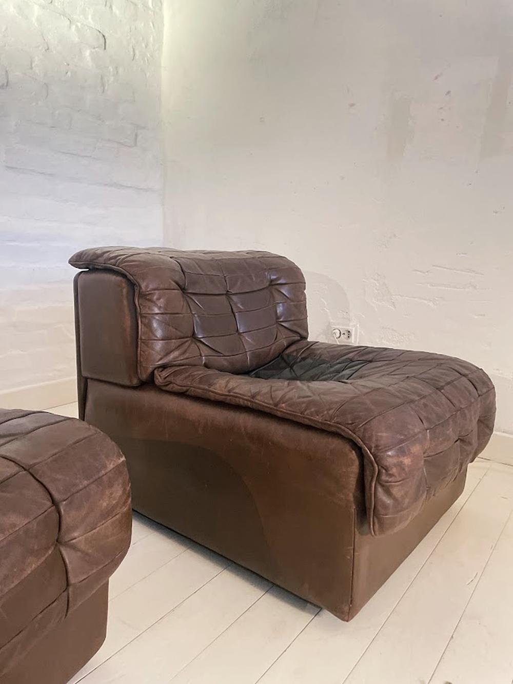 De Sede Leather DS11 Modular 2-seater Sofa 1960s Switzerland 4