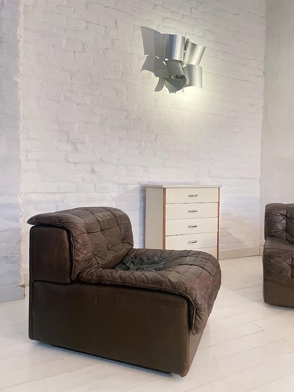 De Sede Leather DS11 Modular 2-seater Sofa 1960s Switzerland In Good Condition In Debrecen, HU