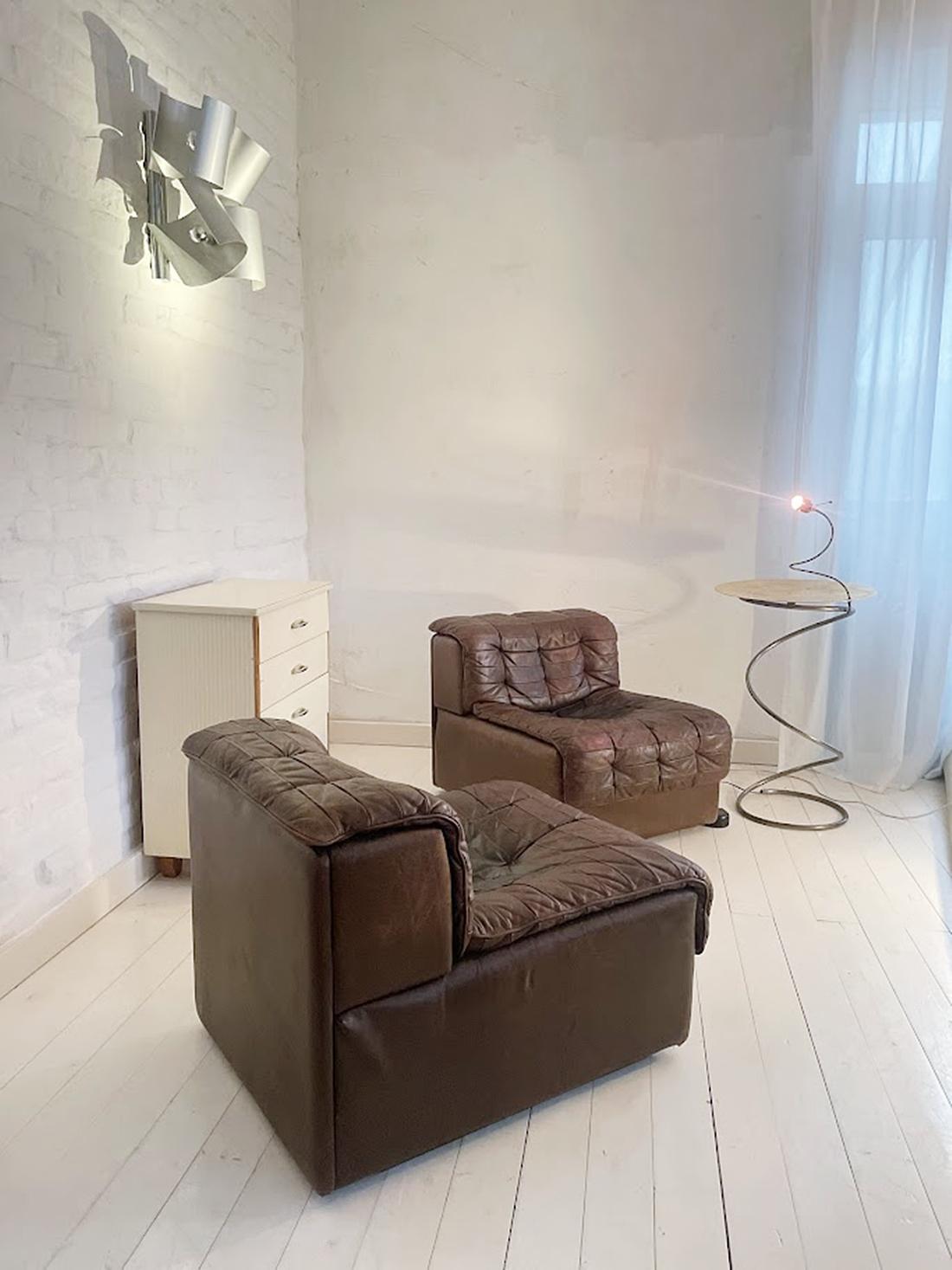 De Sede Leather DS11 Modular 2-seater Sofa 1960s Switzerland 1