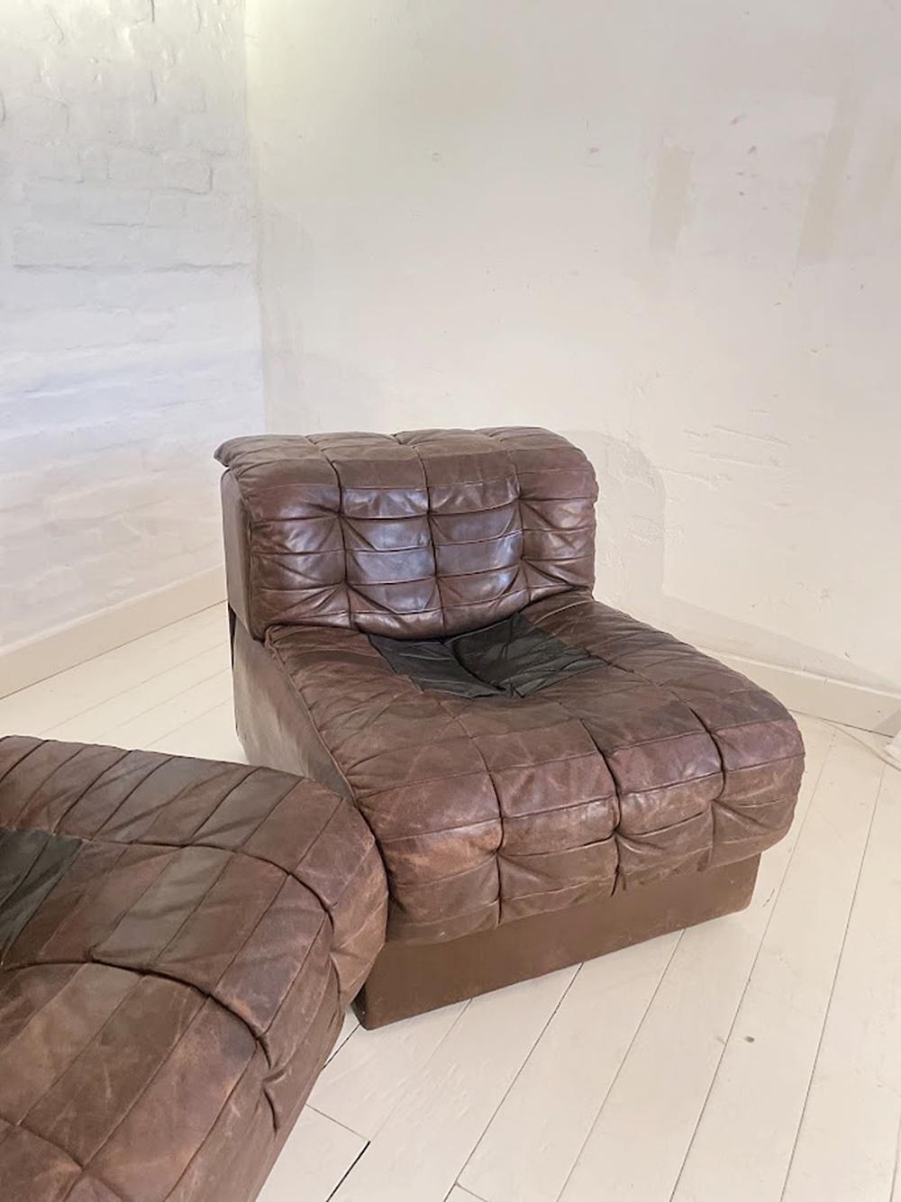 De Sede Leather DS11 Modular 2-seater Sofa 1960s Switzerland 3
