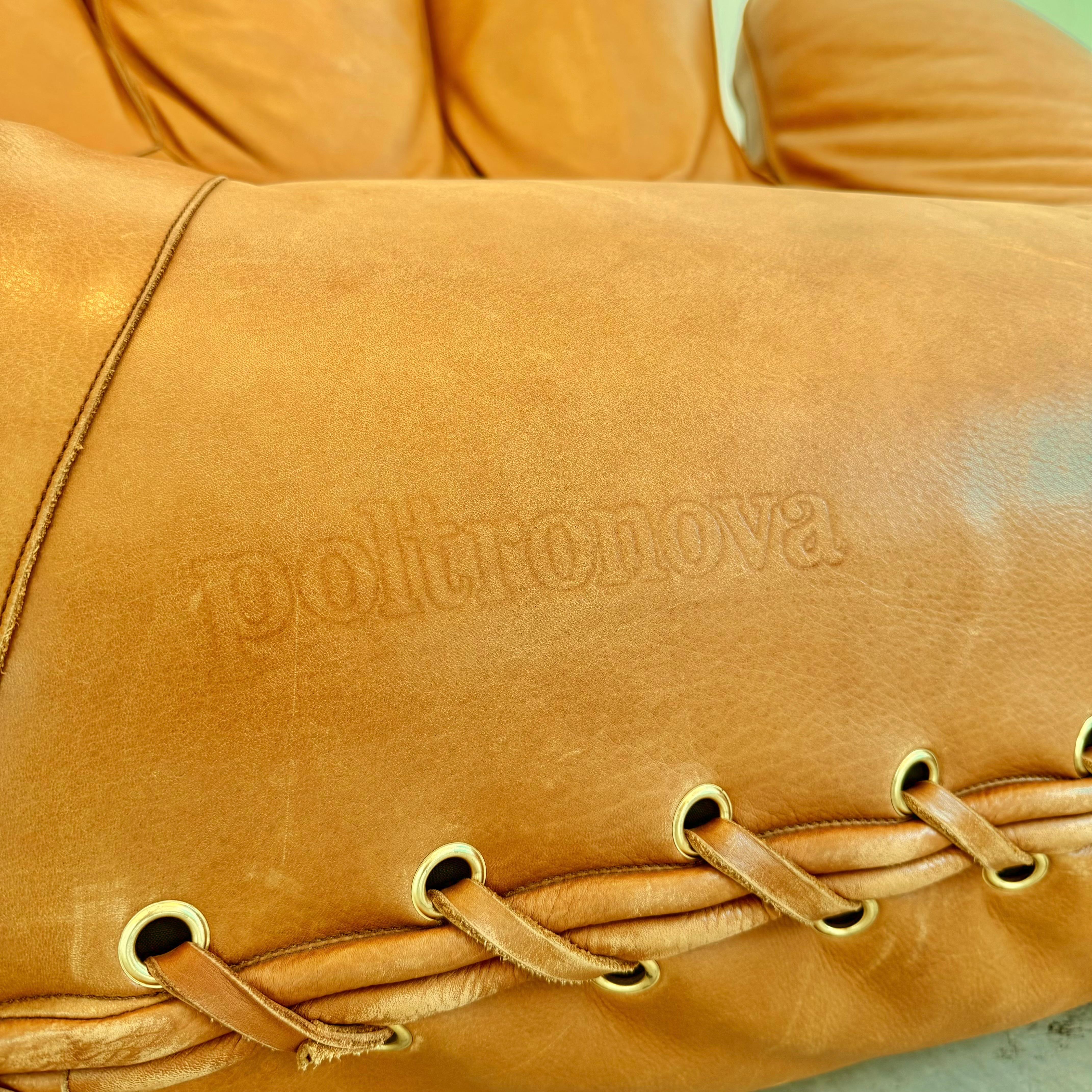 Leather 'Joe' Chair by De Pas, D'Urbino, Lomazzi for Poltronova, Italy 1980s 5