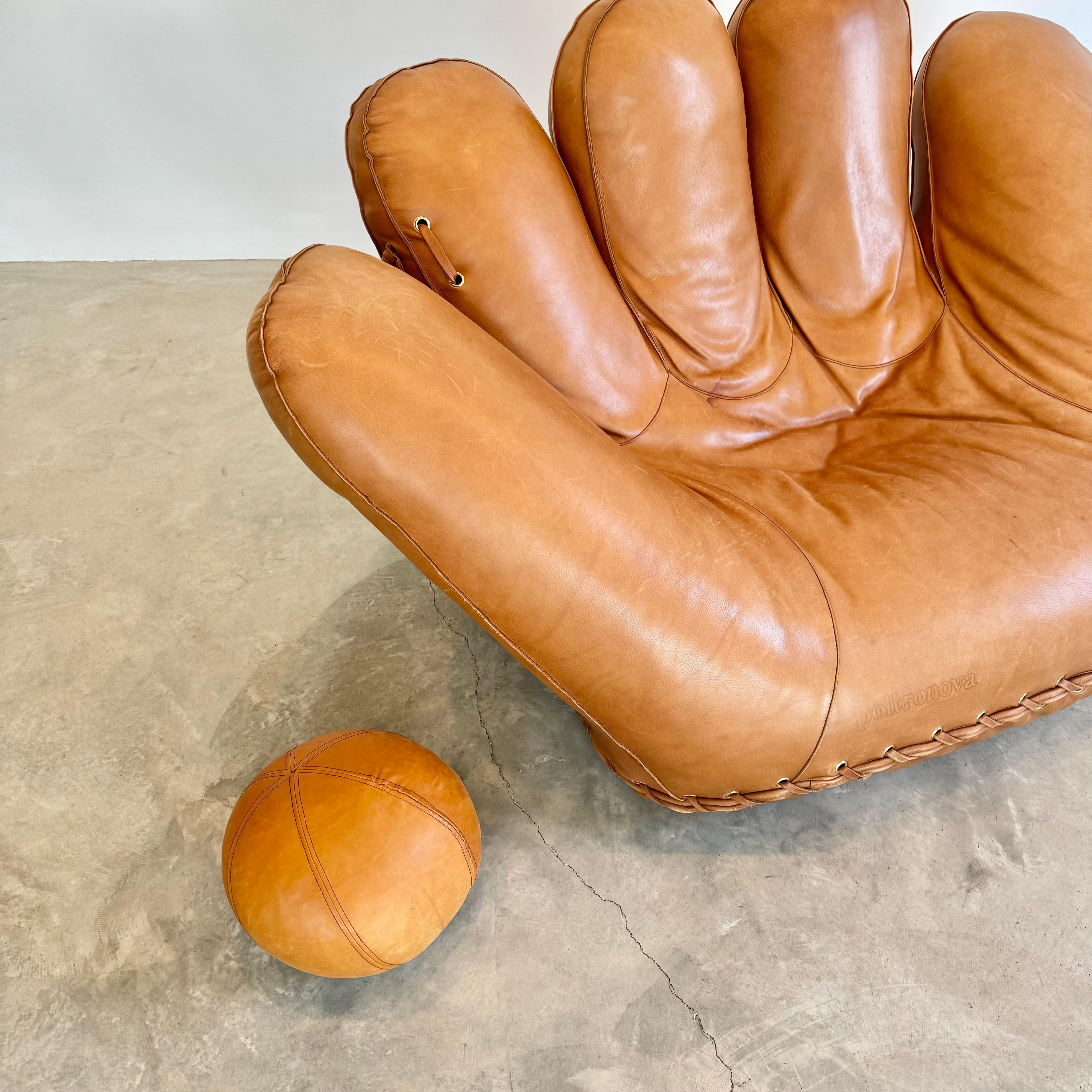 Hand-Crafted Leather 'Joe' Chair by De Pas, D'Urbino, Lomazzi for Poltronova, Italy 1980s