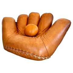 Used Leather 'Joe' Chair by De Pas, D'Urbino, Lomazzi for Poltronova, Italy 1980s