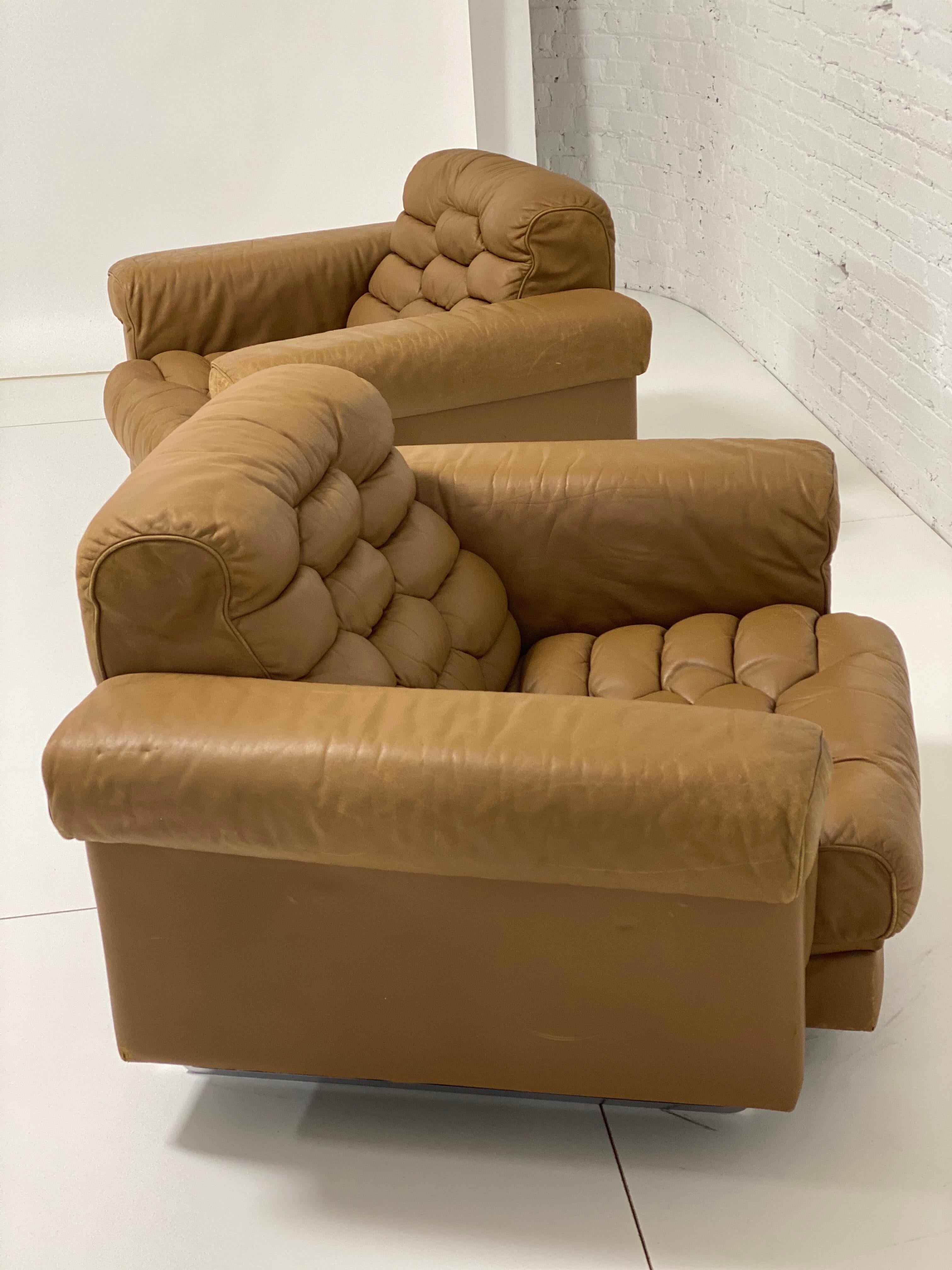 De Sede Leather Lounge Chairs In Good Condition In Chicago, IL