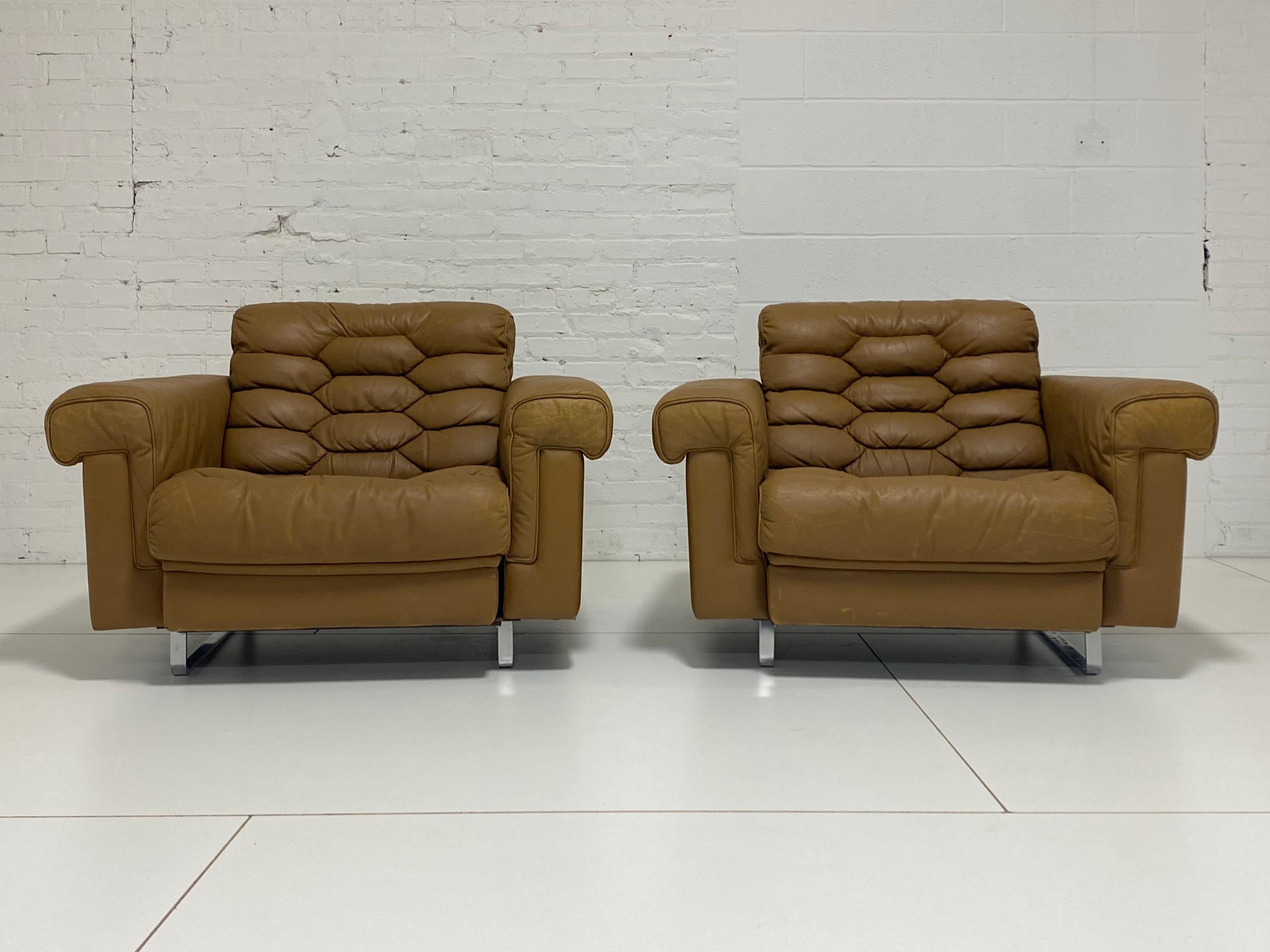 Late 20th Century De Sede Leather Lounge Chairs