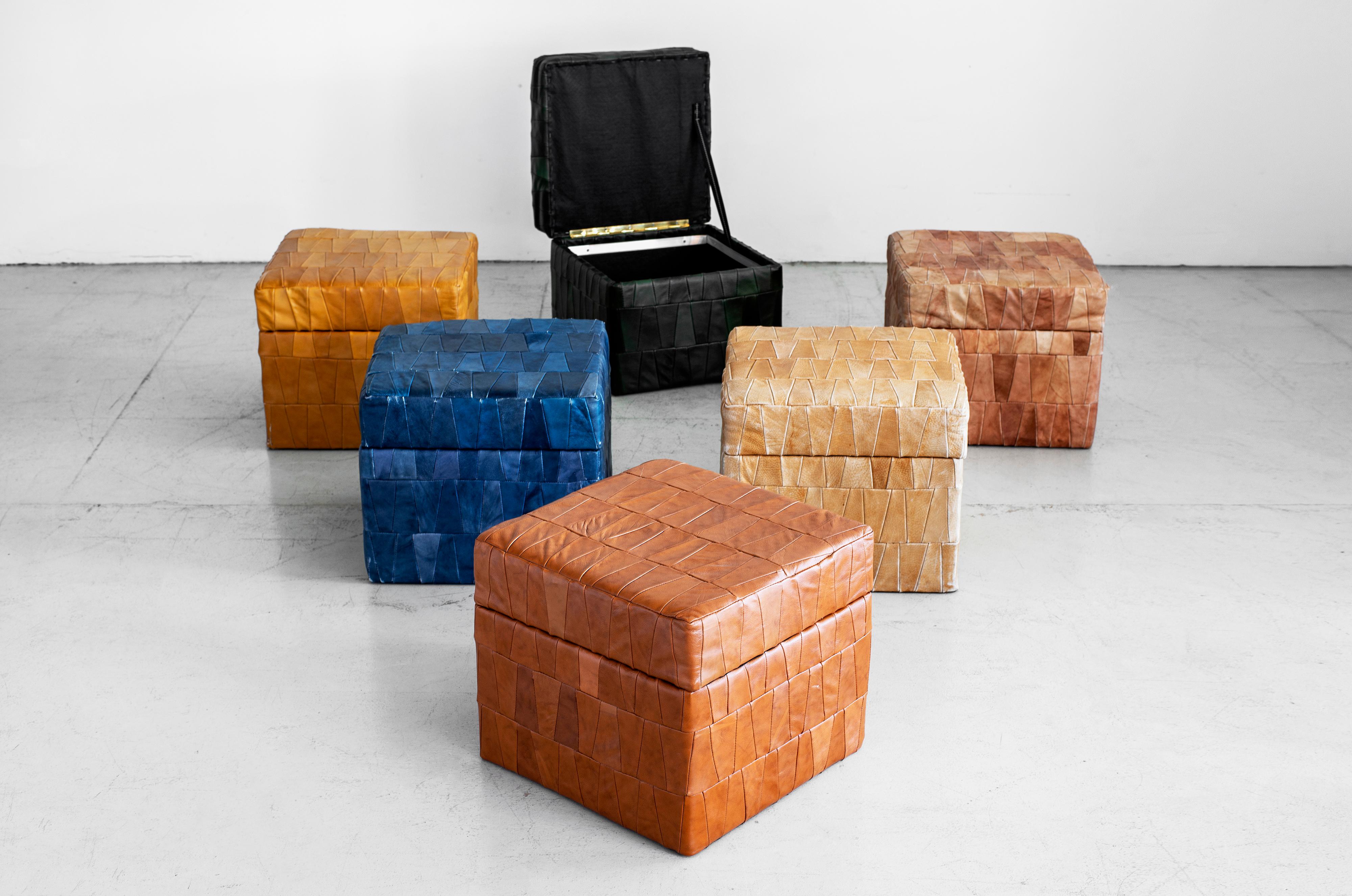 Pouf patchwork in pelle De Sede In condizioni buone in vendita a Beverly Hills, CA