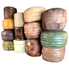 De Sede Leather Patchwork Ottomans De Sede Leather Patchwork Ottomans