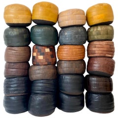 De Sede Leather Patchwork Poufs