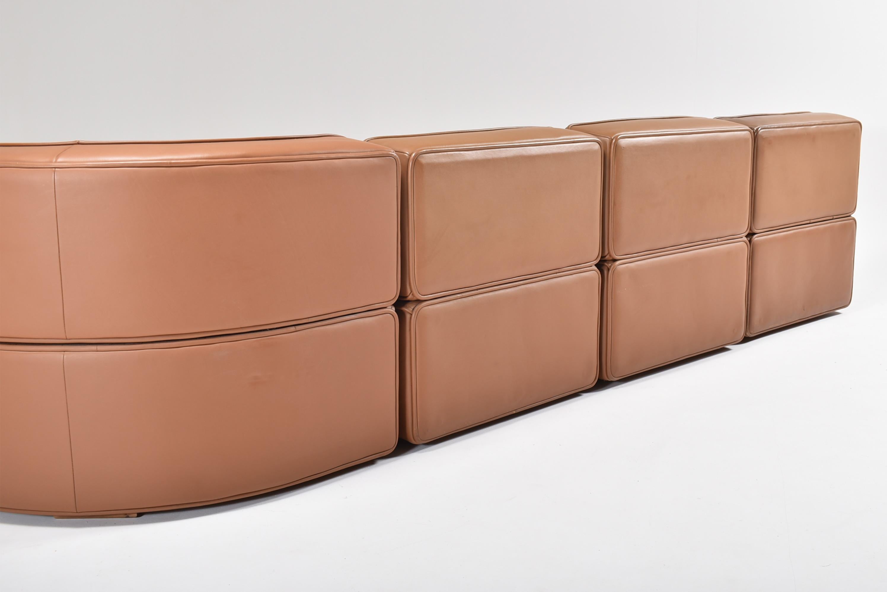 De Sede Leather Sectional Sofa DS 15, Switzerland, 1970s 4