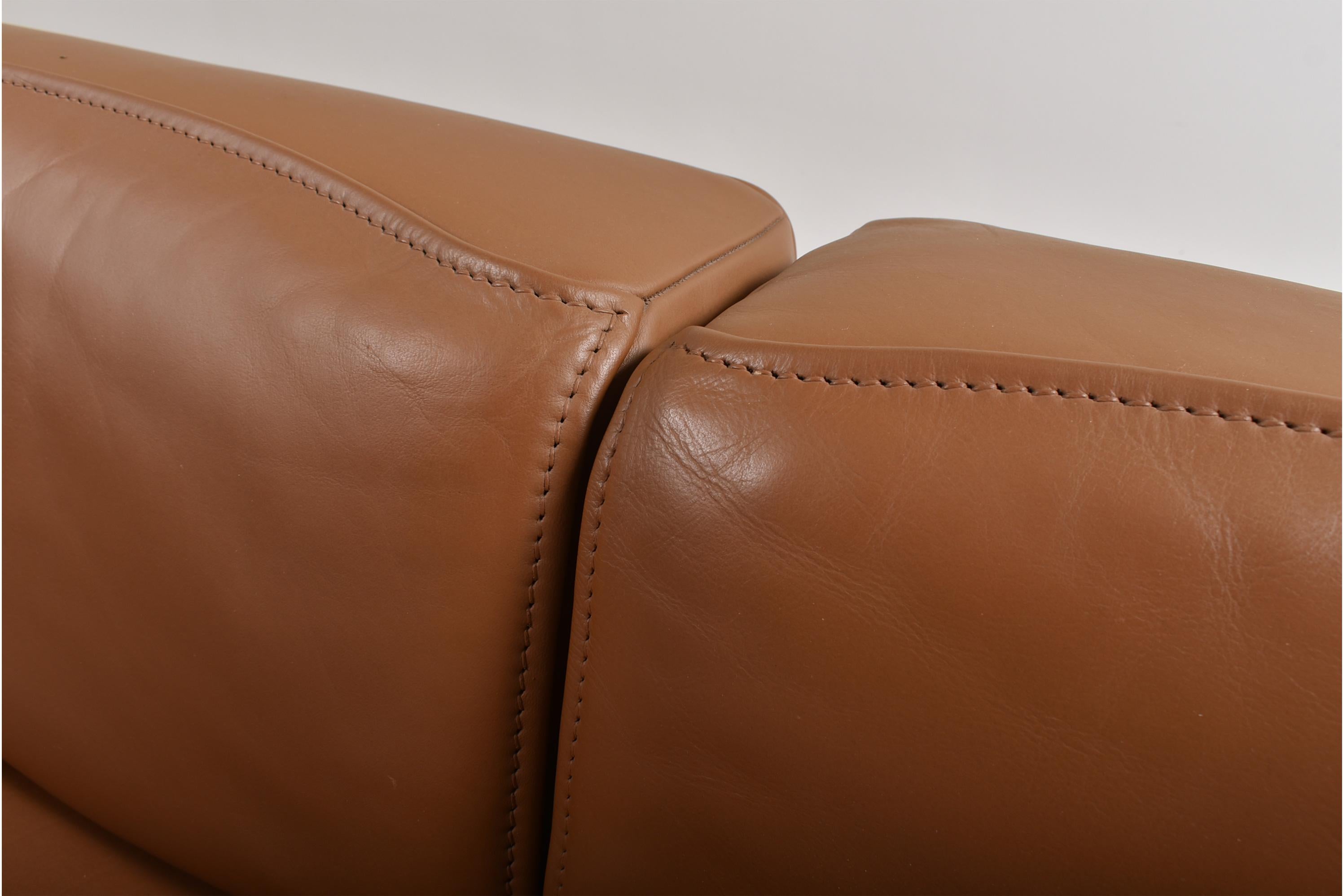 De Sede Leather Sectional Sofa DS 15, Switzerland, 1970s 9