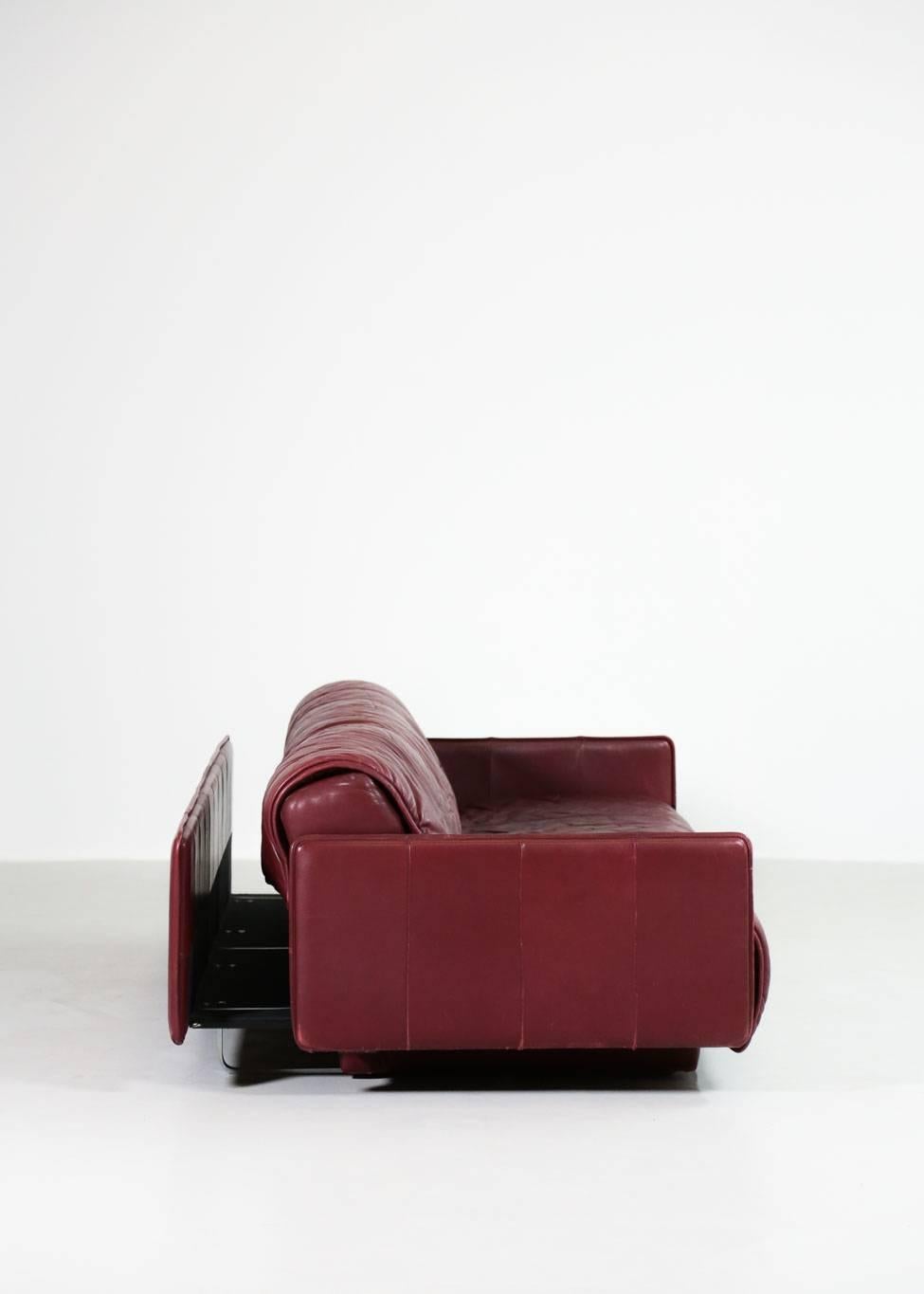 Lit de canapé en cuir De Sede, design suisse des années 1970 DS85 DS600 4