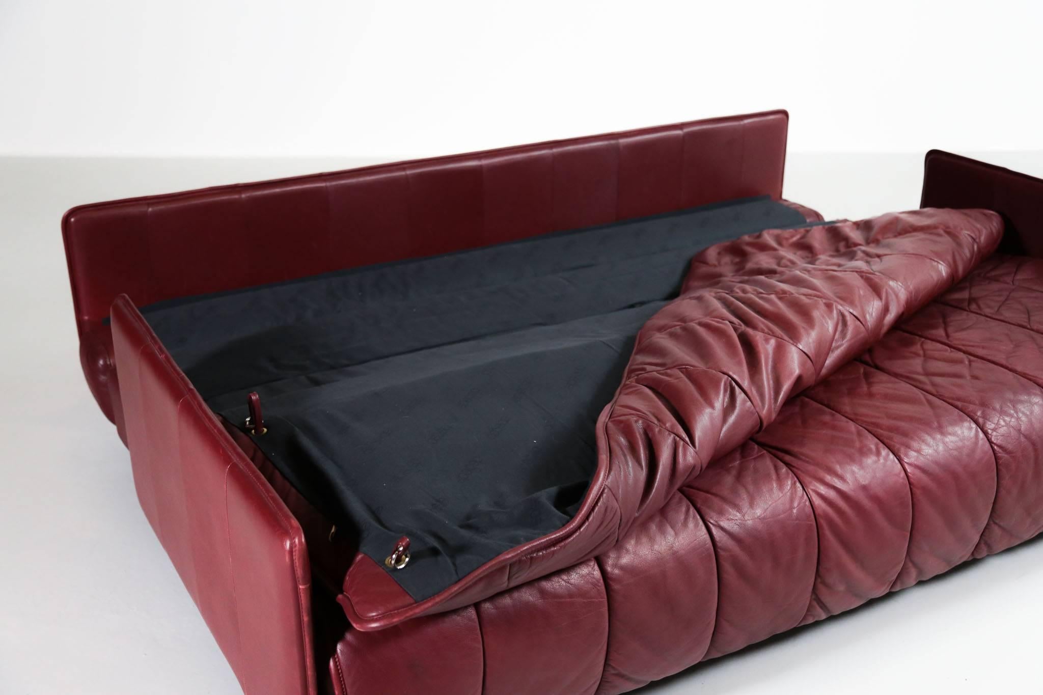 De Sede Leather Sofa Bed, 1970s Swiss Design DS85 DS600 4