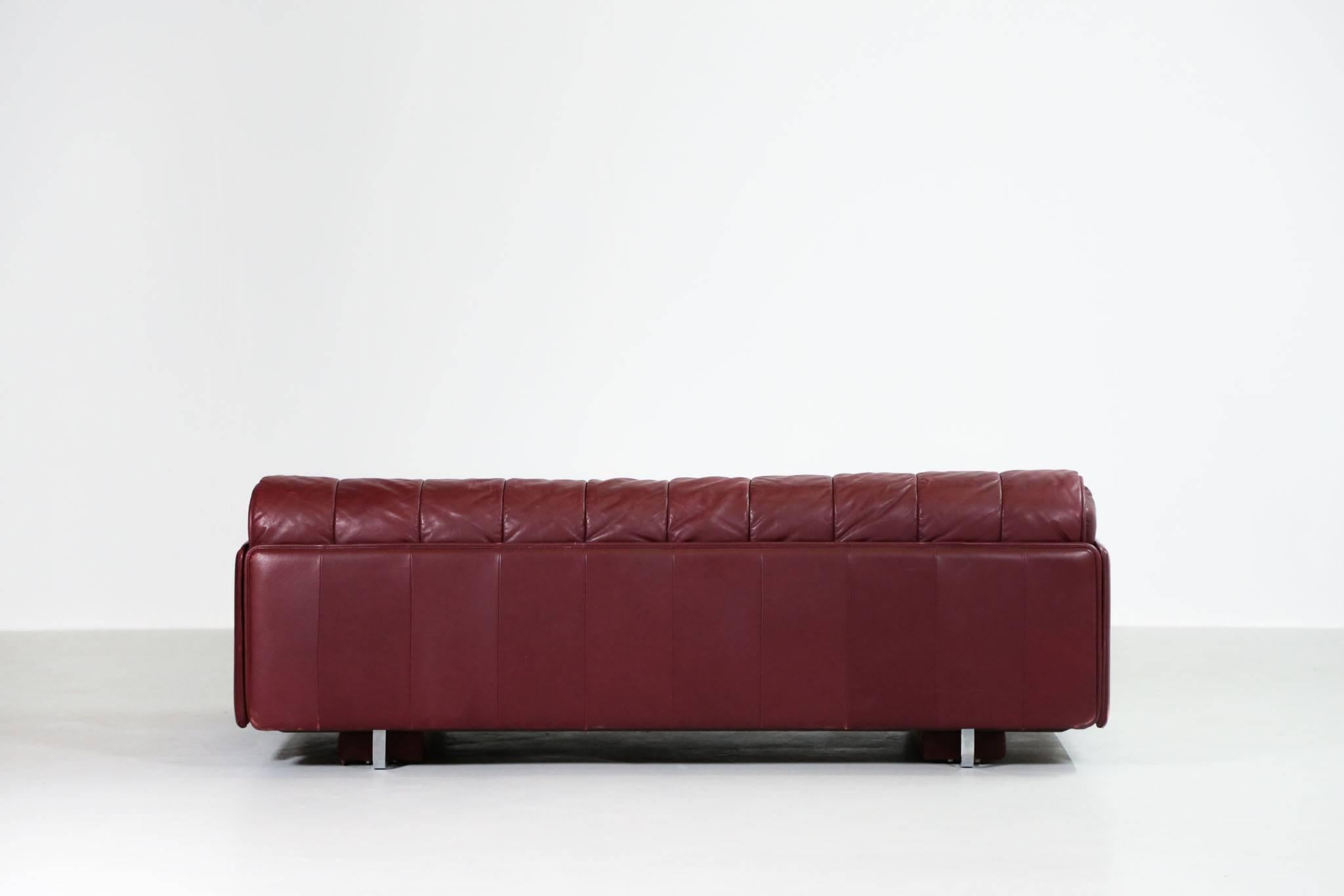 Lit de canapé en cuir De Sede, design suisse des années 1970 DS85 DS600 7