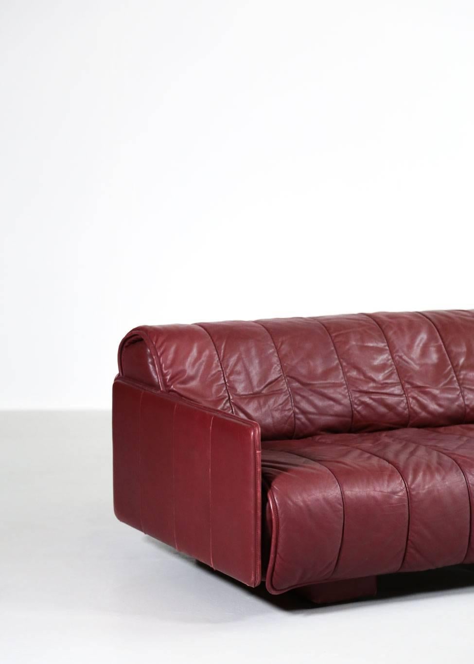 Lit de canapé en cuir De Sede, design suisse des années 1970 DS85 DS600 Bon état à Lyon, FR
