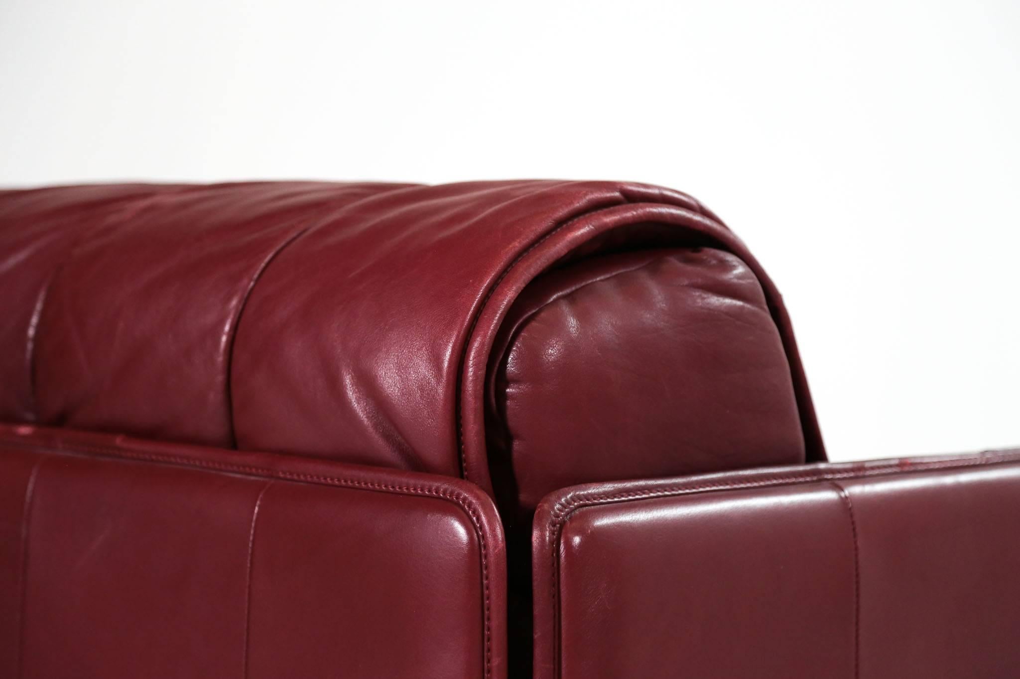 20th Century De Sede Leather Sofa Bed, 1970s Swiss Design DS85 DS600