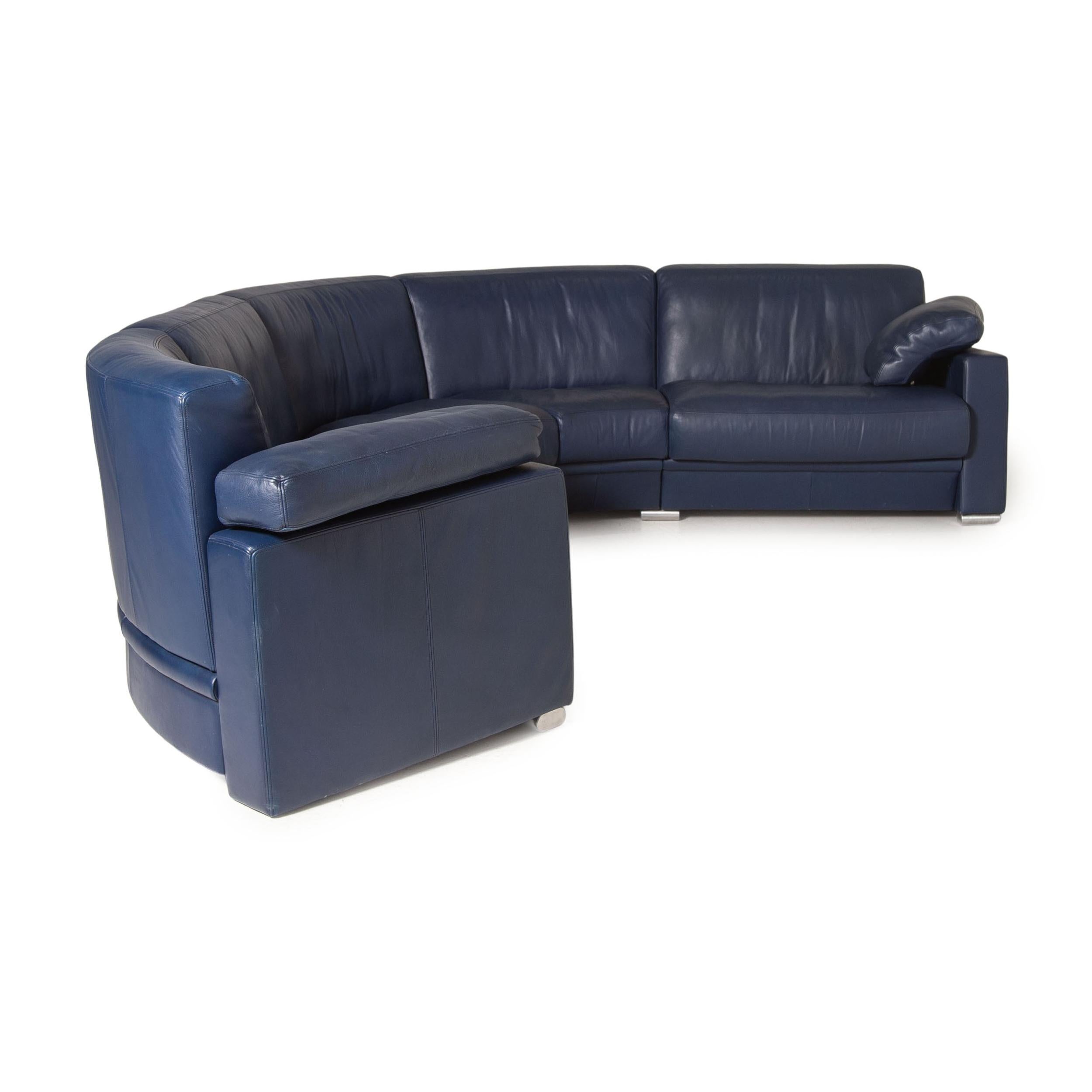 Modern De Sede Leather Sofa Blue Corner Sofa Round Corner Couch For Sale