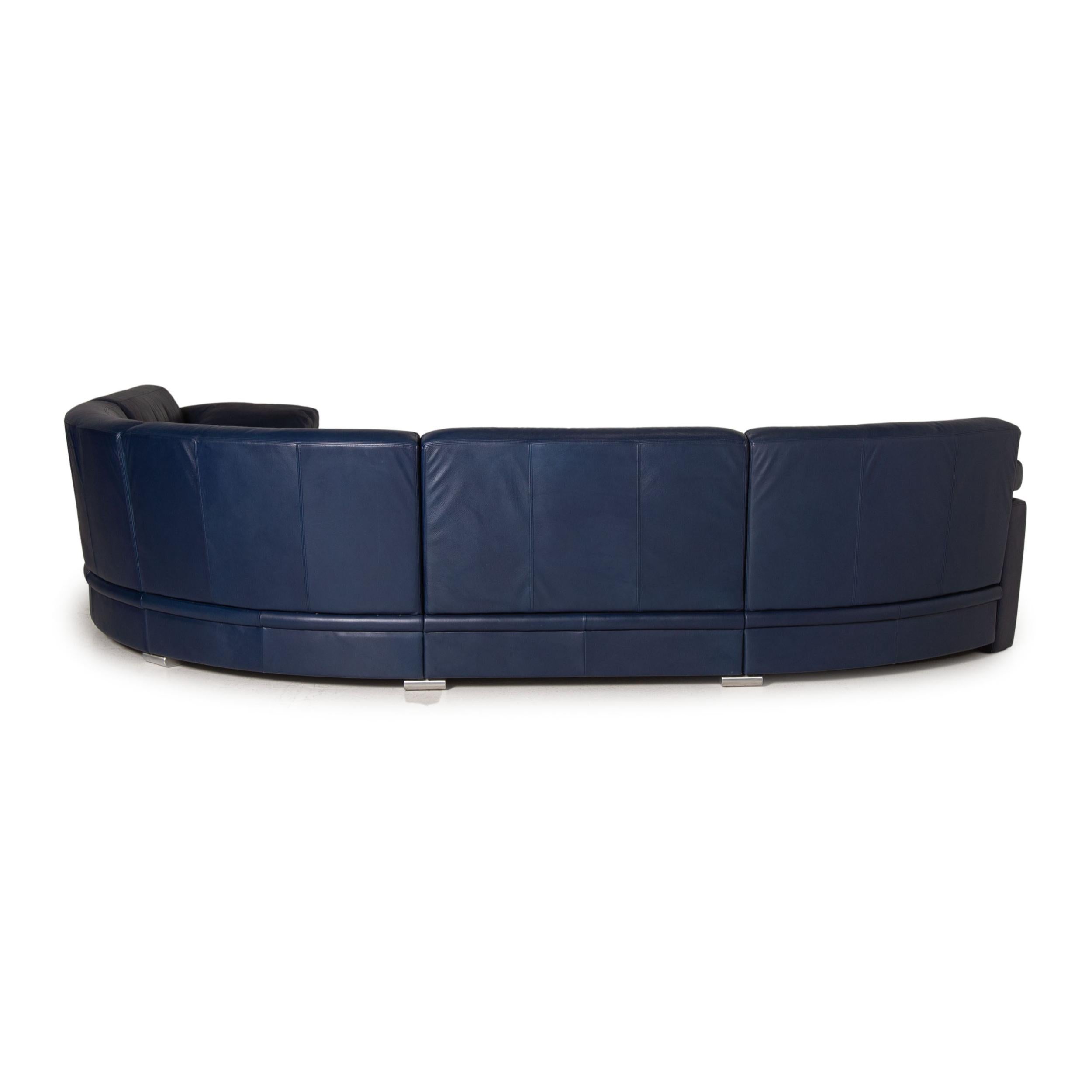 Swiss De Sede Leather Sofa Blue Corner Sofa Round Corner Couch For Sale