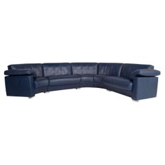 De Sede Leather Sofa Blue Corner Sofa Round Corner Couch