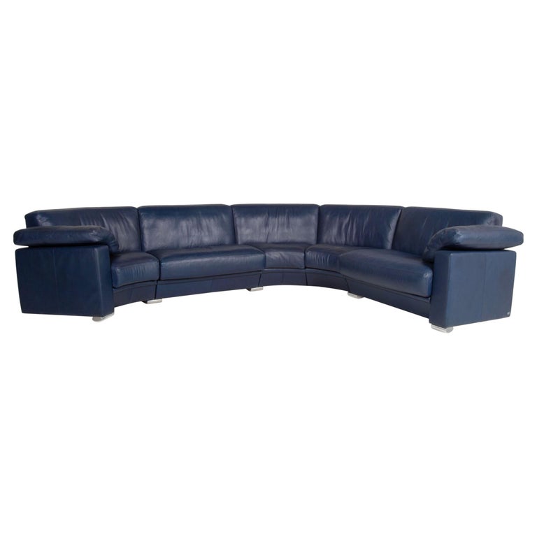 De Sede Leather Sofa Blue Corner, Corner Sectional Leather Sofa