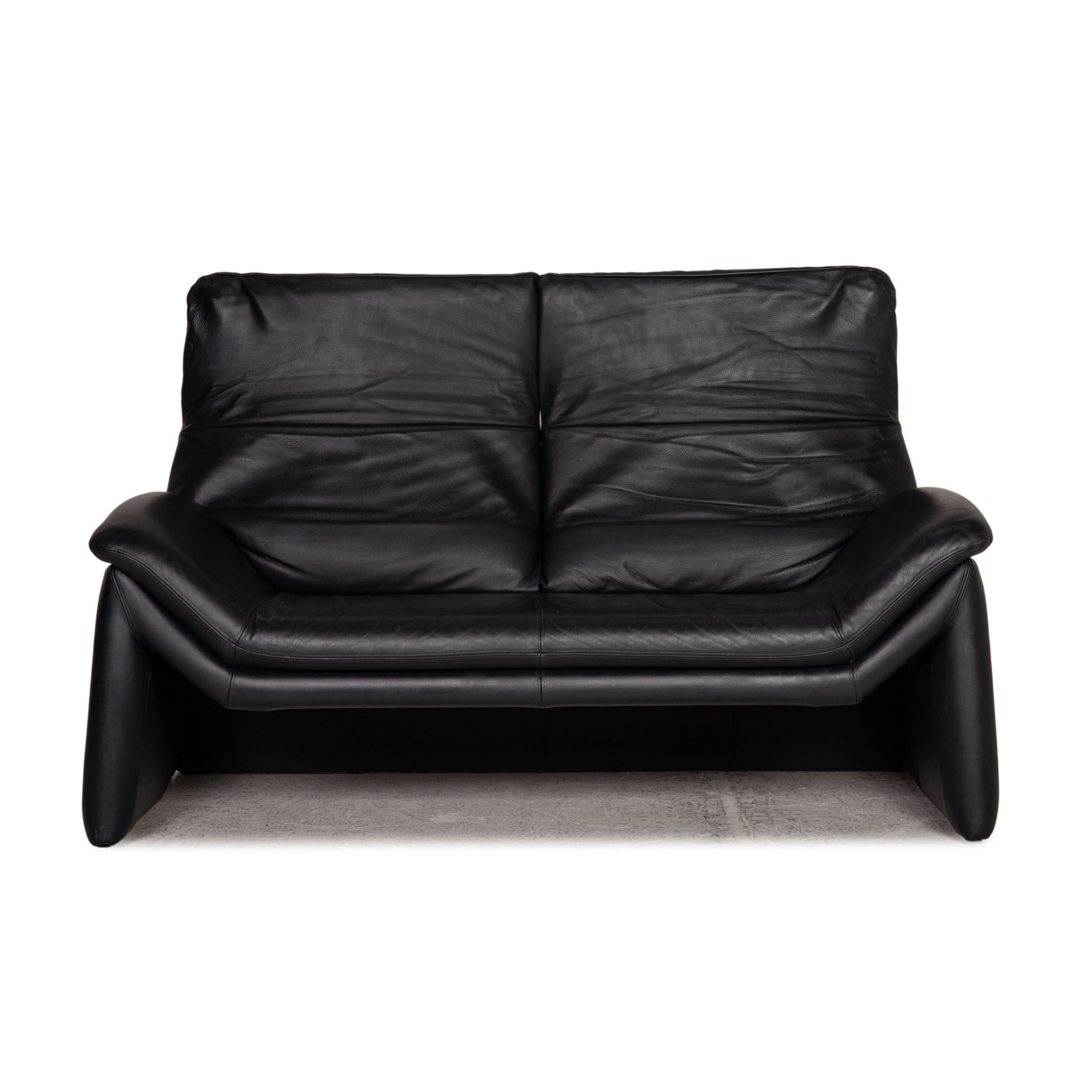 Modern De Sede Leather Sofa Blue Two-Seater Couch For Sale