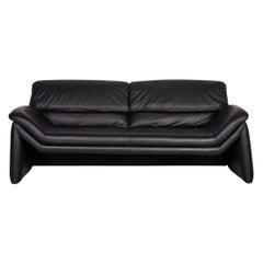 De Sede Leather Sofa Blue Two-Seater Couch