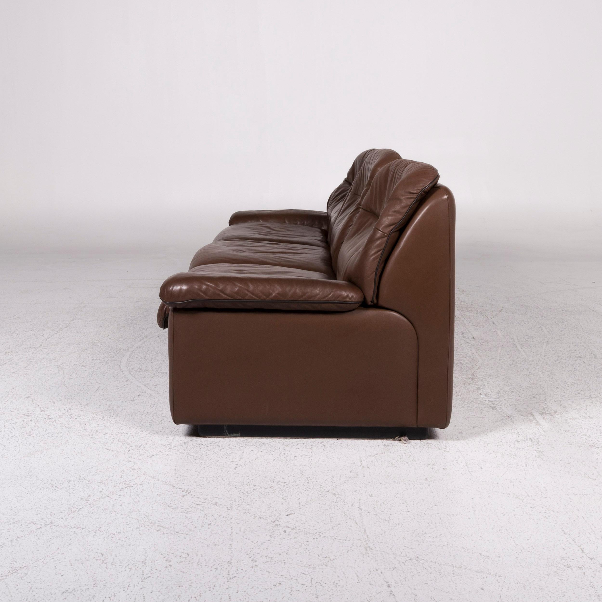 De Sede Leather Sofa Brown Three-Seat Couch For Sale 4