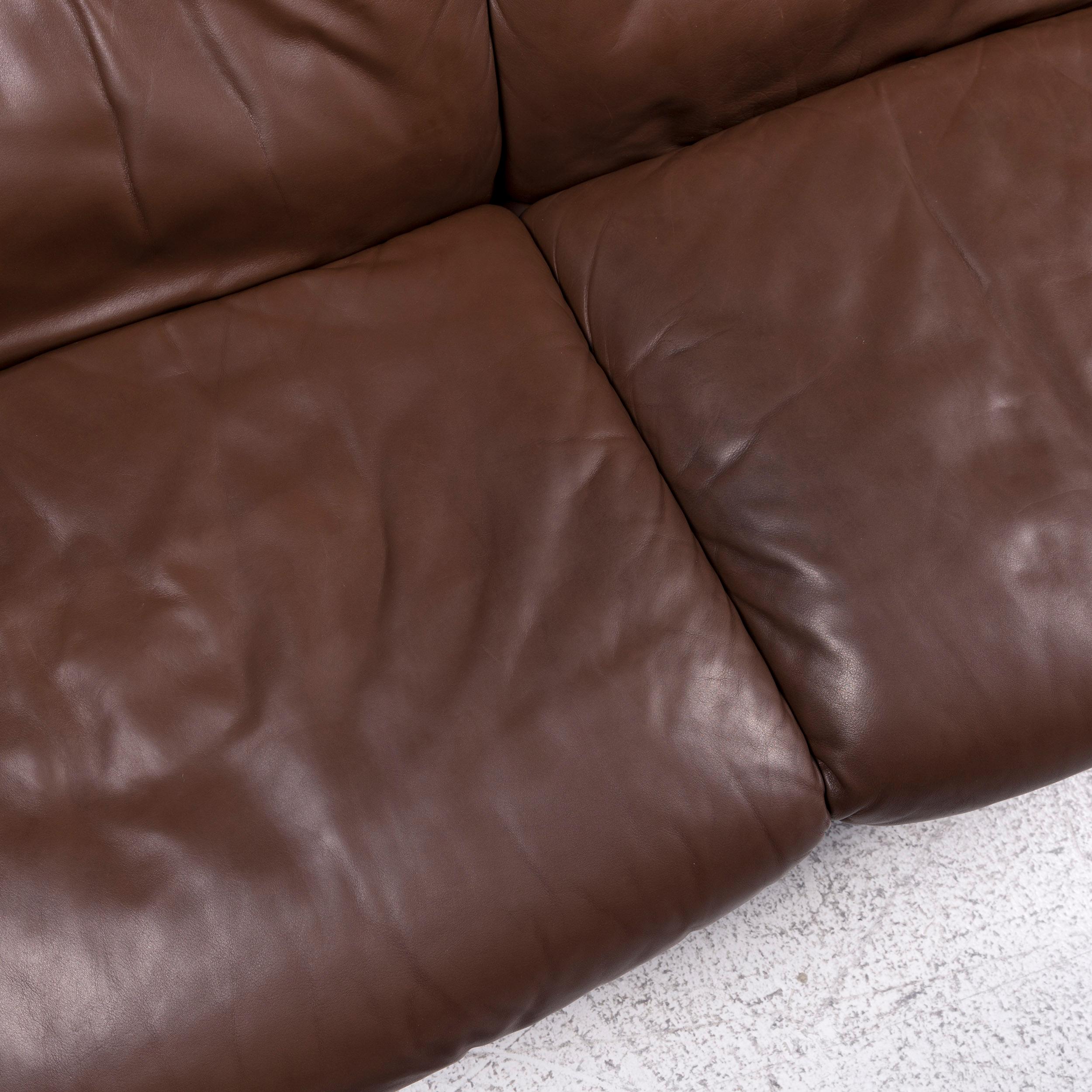 Swiss De Sede Leather Sofa Brown Three-Seat Couch For Sale