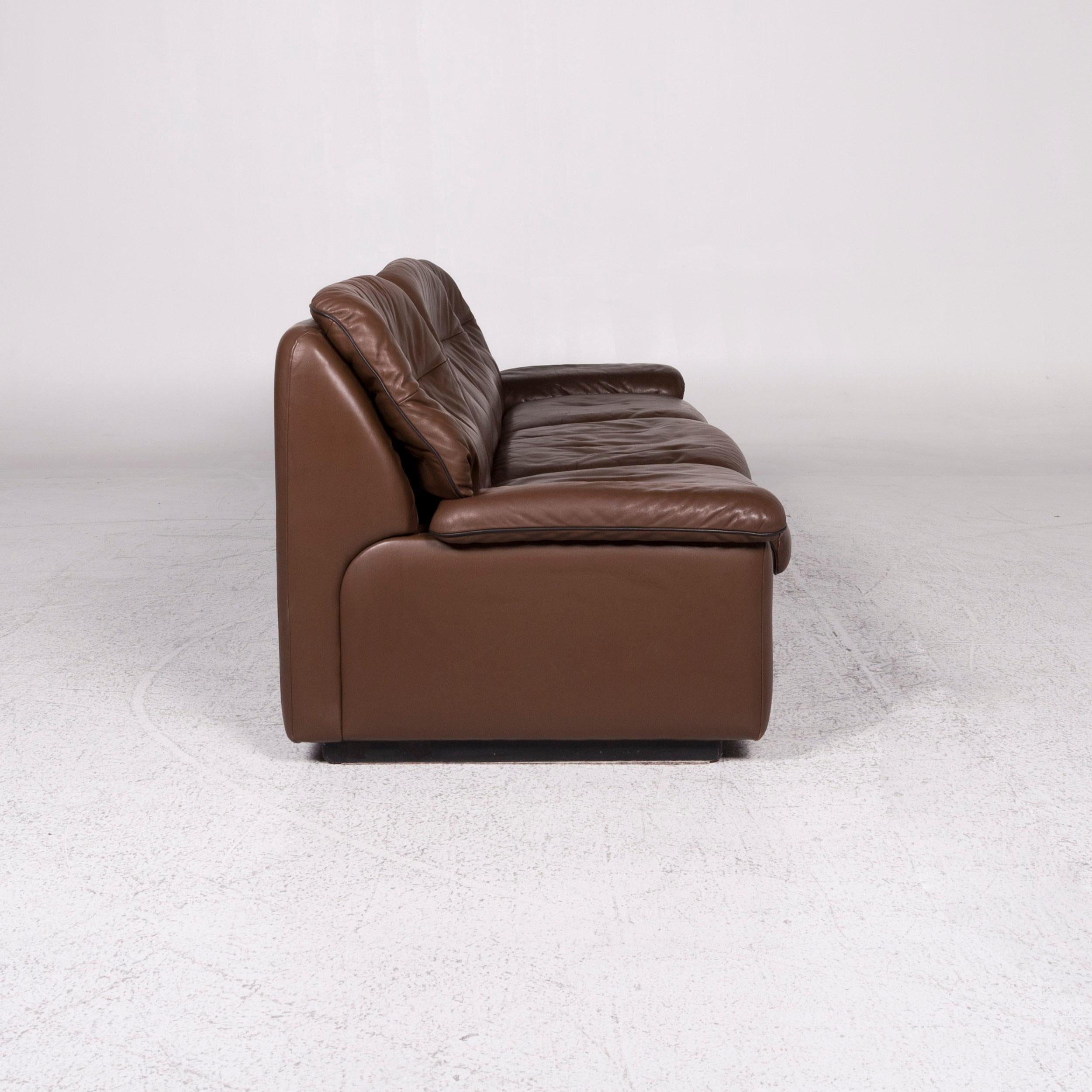 De Sede Leather Sofa Brown Three-Seat Couch For Sale 2