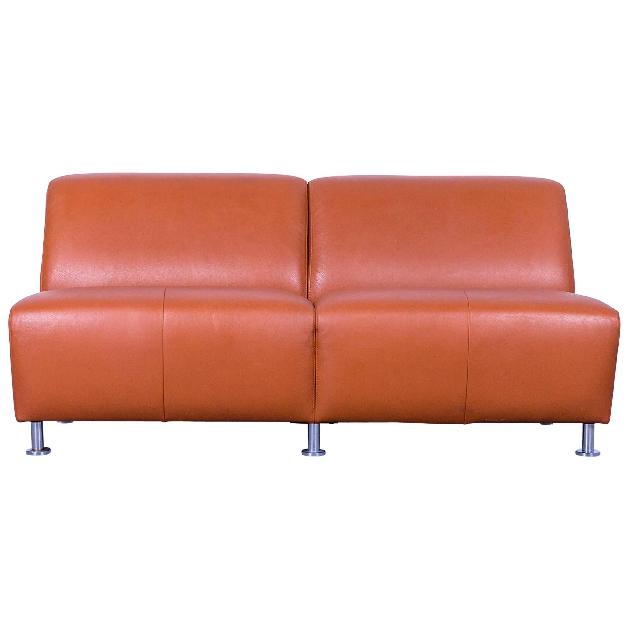 De Sede Leather Sofa Brown Two-Seat Couch