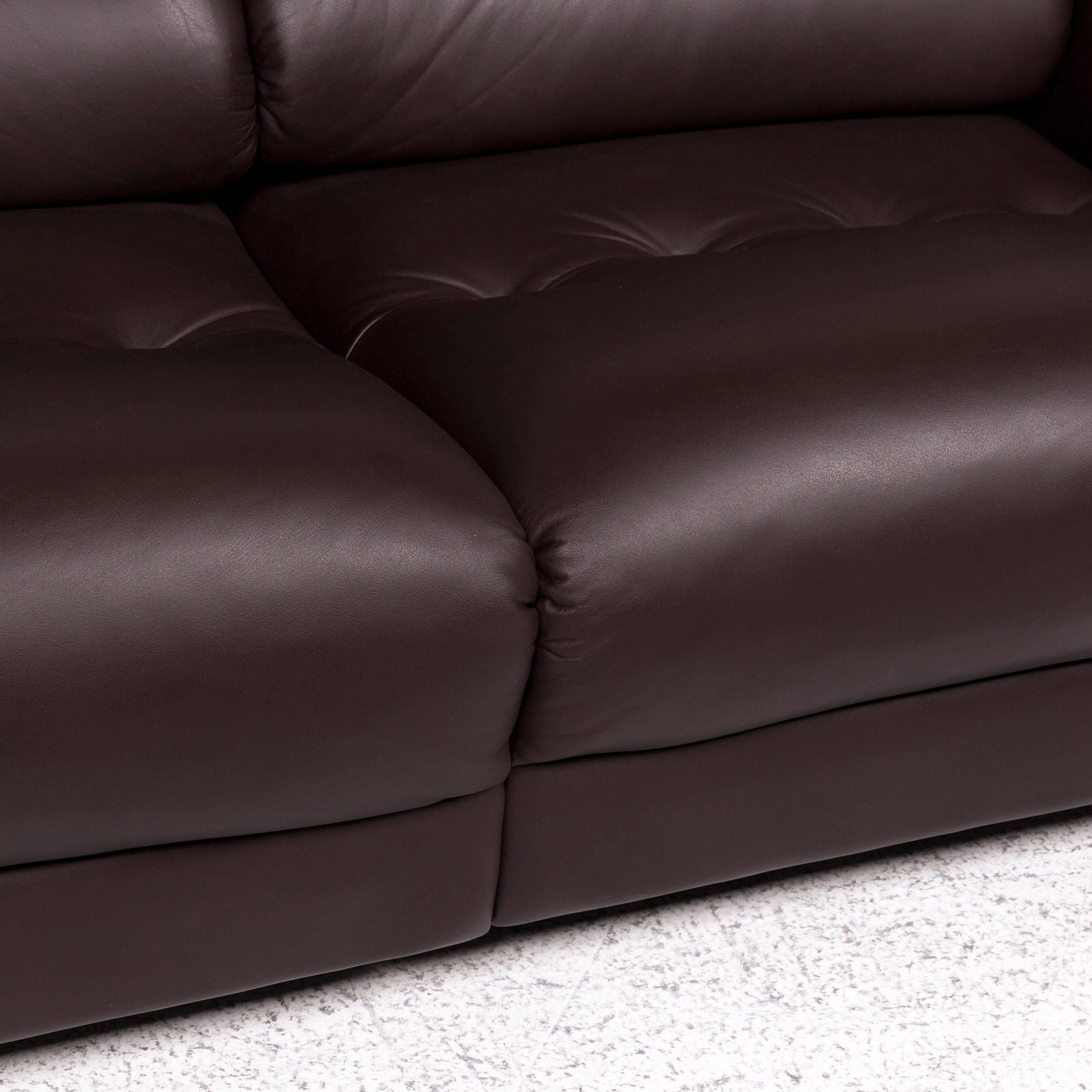 Modern De Sede Leather Sofa Brown Two-Seat Couch