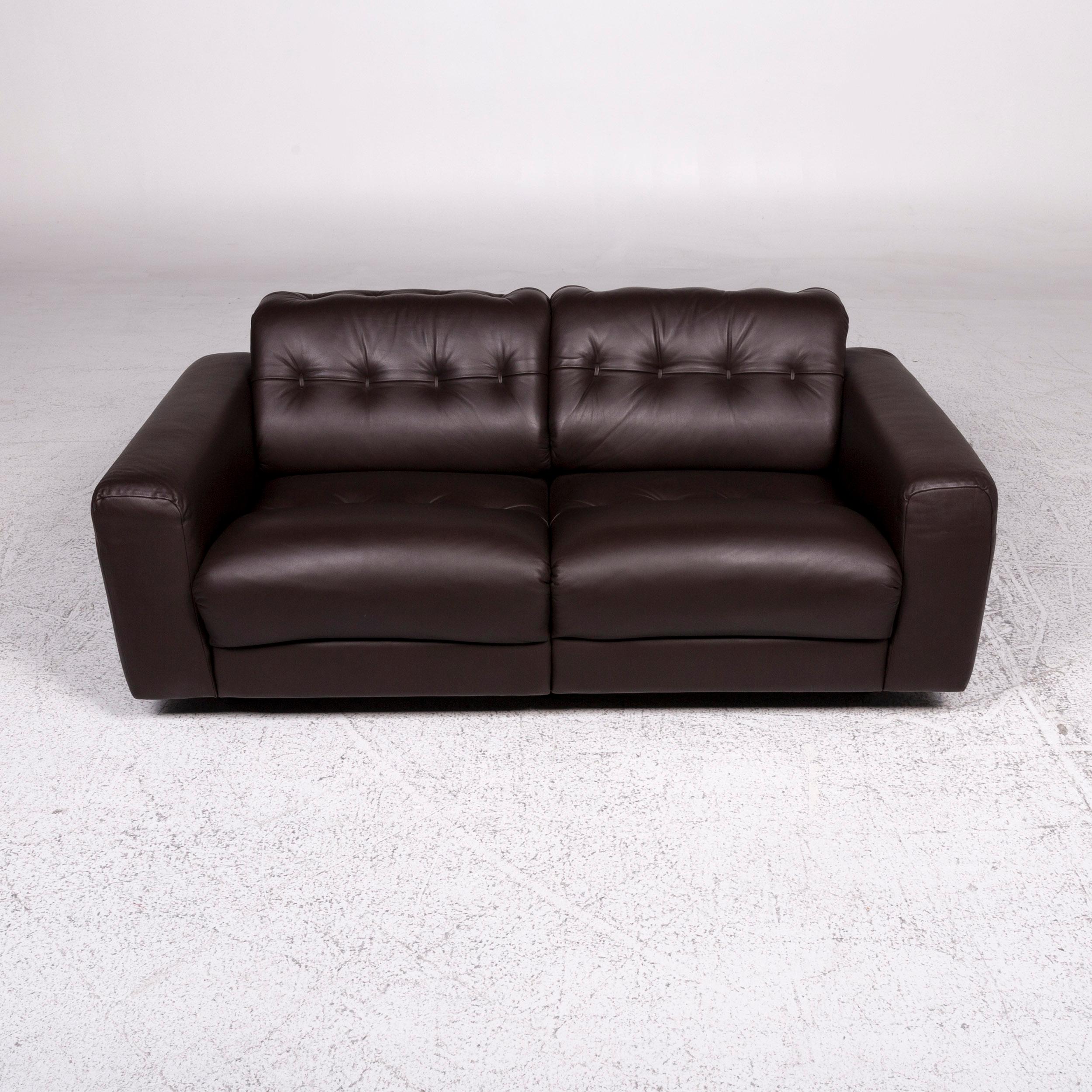 De Sede Leather Sofa Brown Two-Seat Couch In Excellent Condition In Cologne, DE