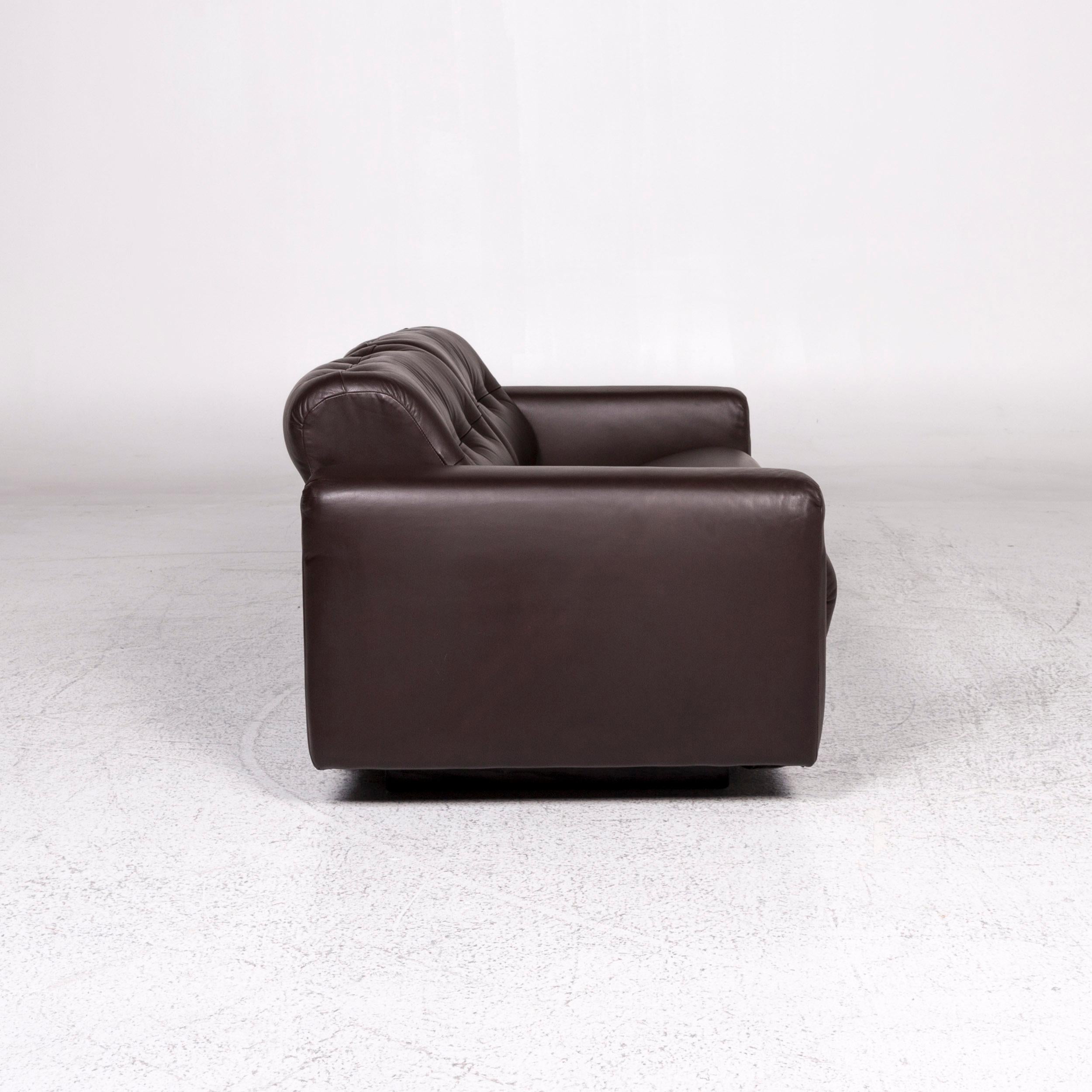 Contemporary De Sede Leather Sofa Brown Two-Seat Couch