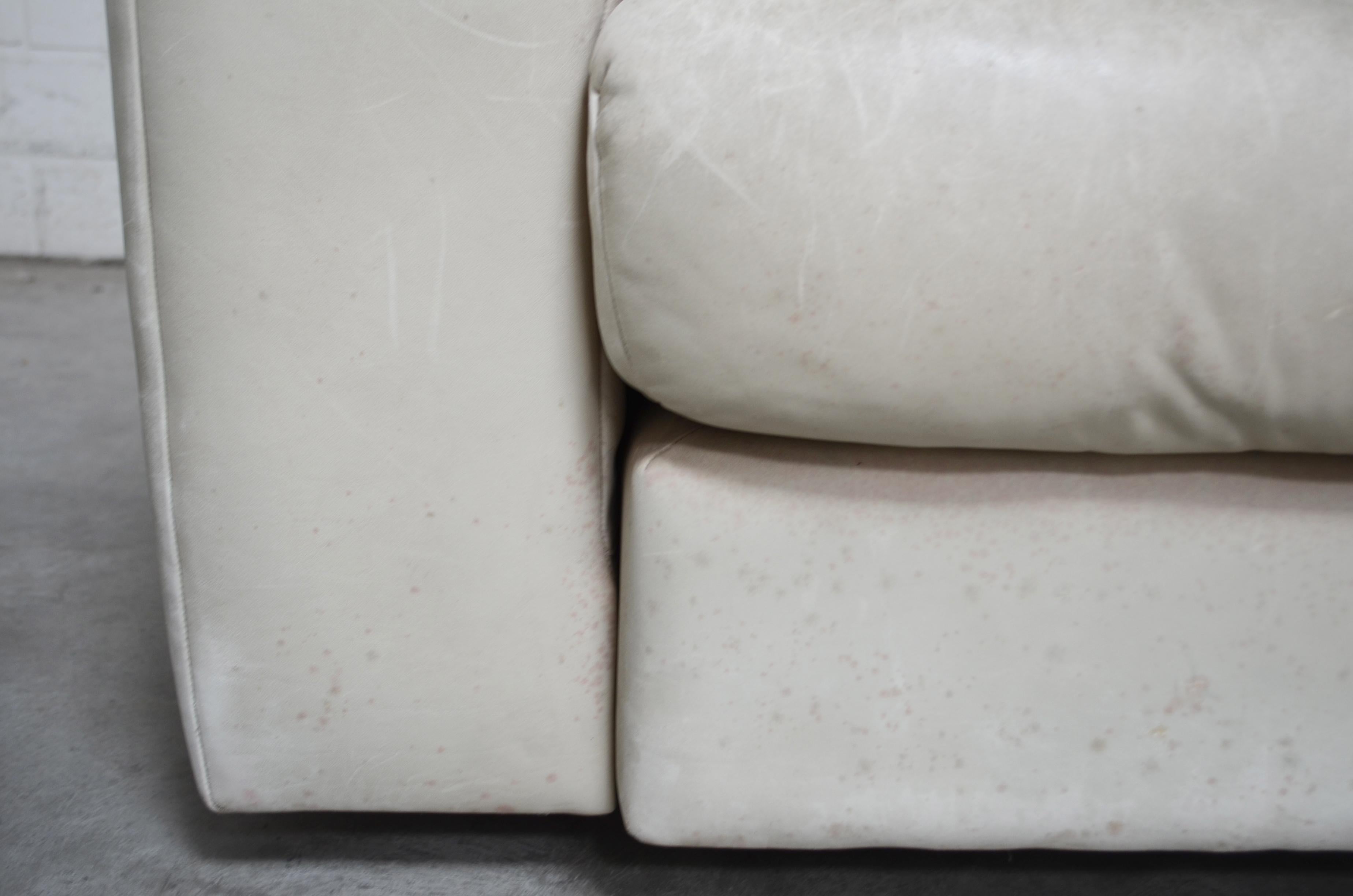 De Sede Leather Sofa DS 105 Ecru White For Sale 11