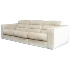 Vintage De Sede Leather Sofa DS 105 Ecru White