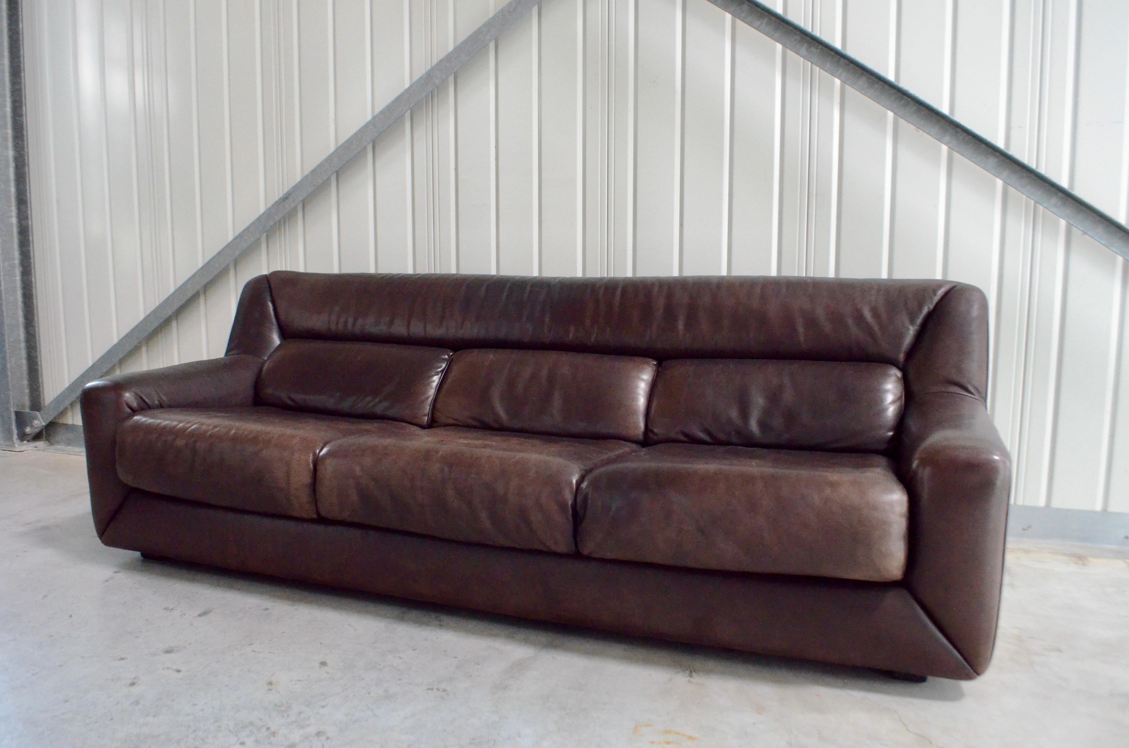 Late 20th Century De Sede Leather Sofa DS 43 Brown