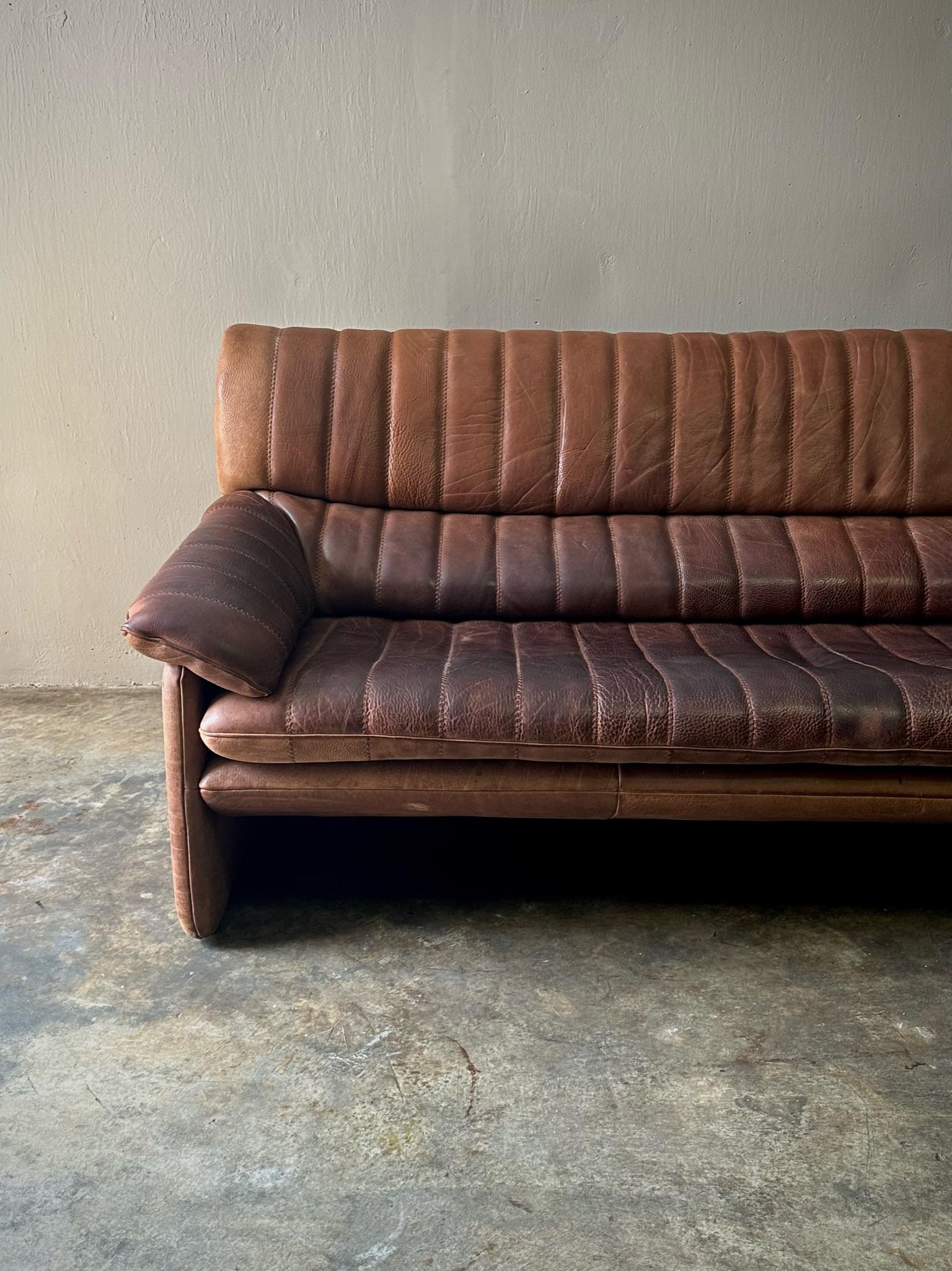 Mid-Century Modern De Sede Leather Sofa For Sale