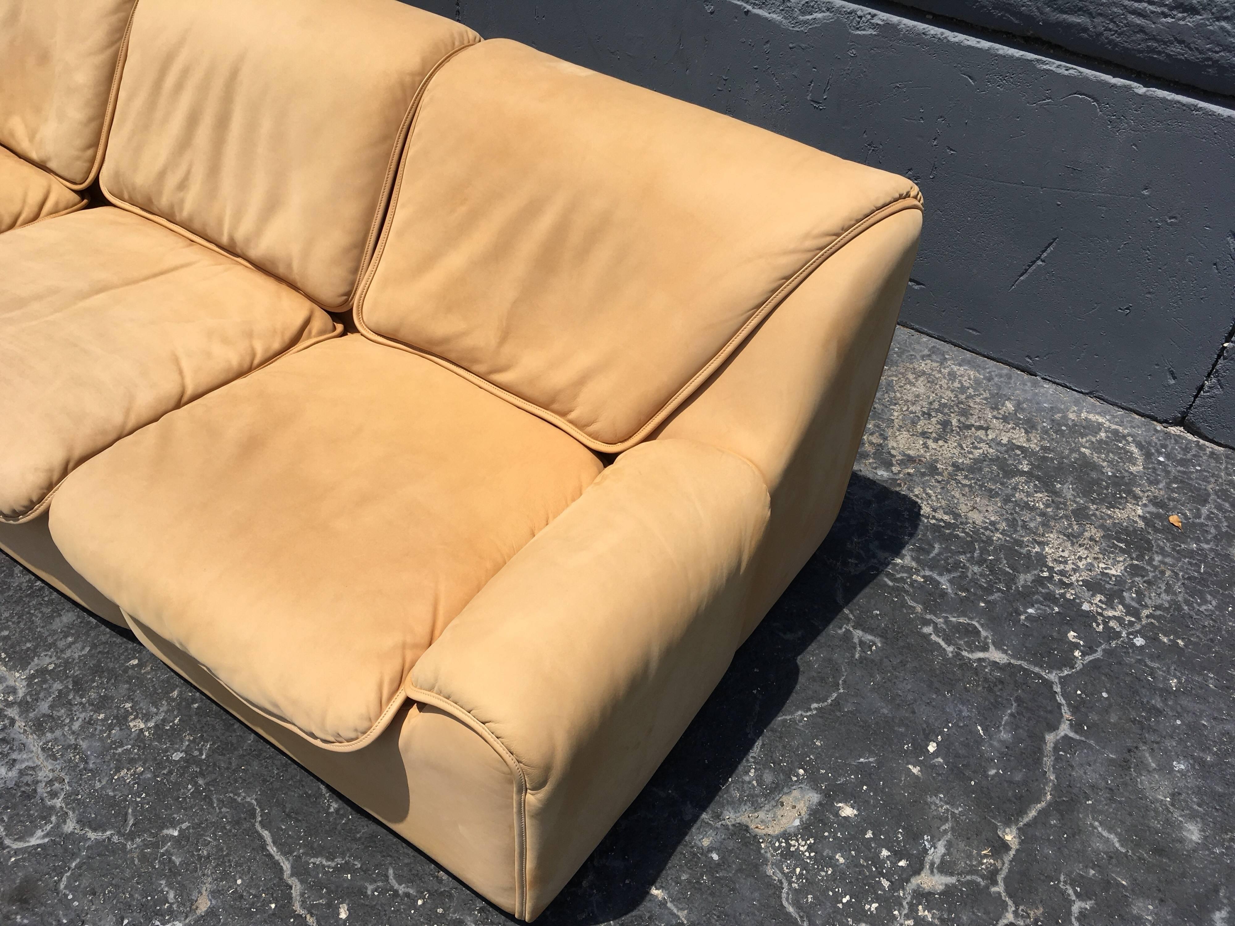 Late 20th Century De Sede Leather Sofa Sectional
