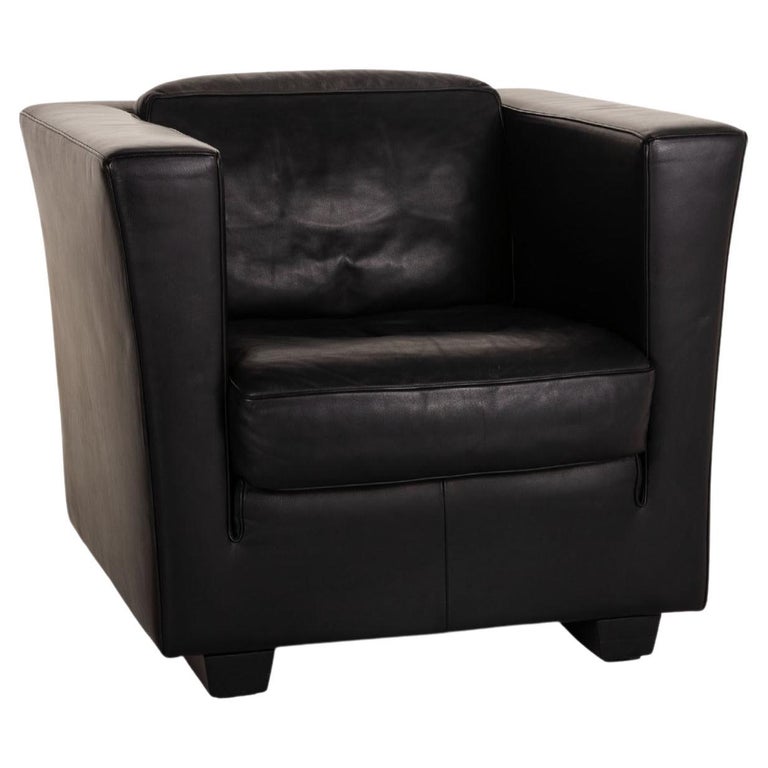 Wittmann Kubus Leather Armchair Black, Cepano Black Leather Glider Recliner Chairs