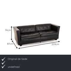 De Sede Lotus Leather Sofa Set Black 1x Two-Seater 1x Armchair Couch